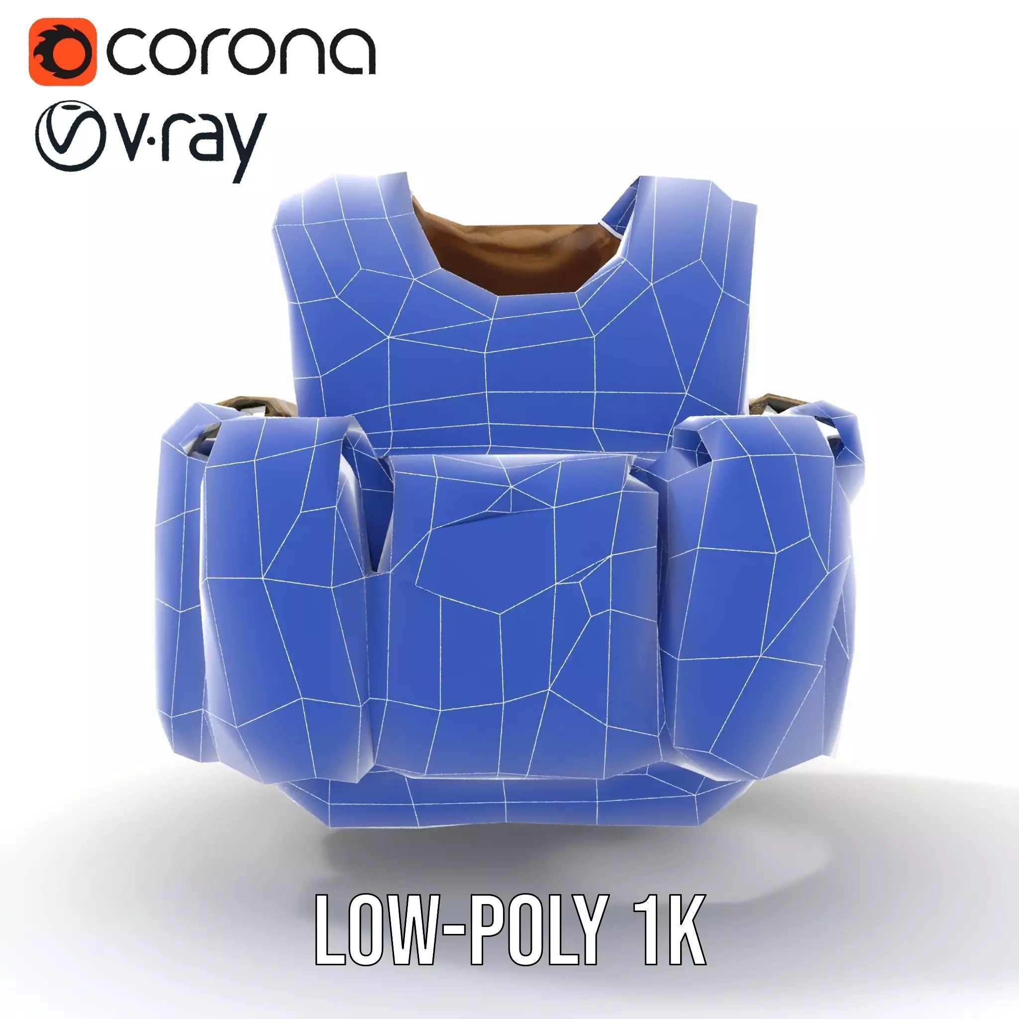 Tactical Military Vest Model Pack with Pockets and Buckles Low-poly 3D model_24