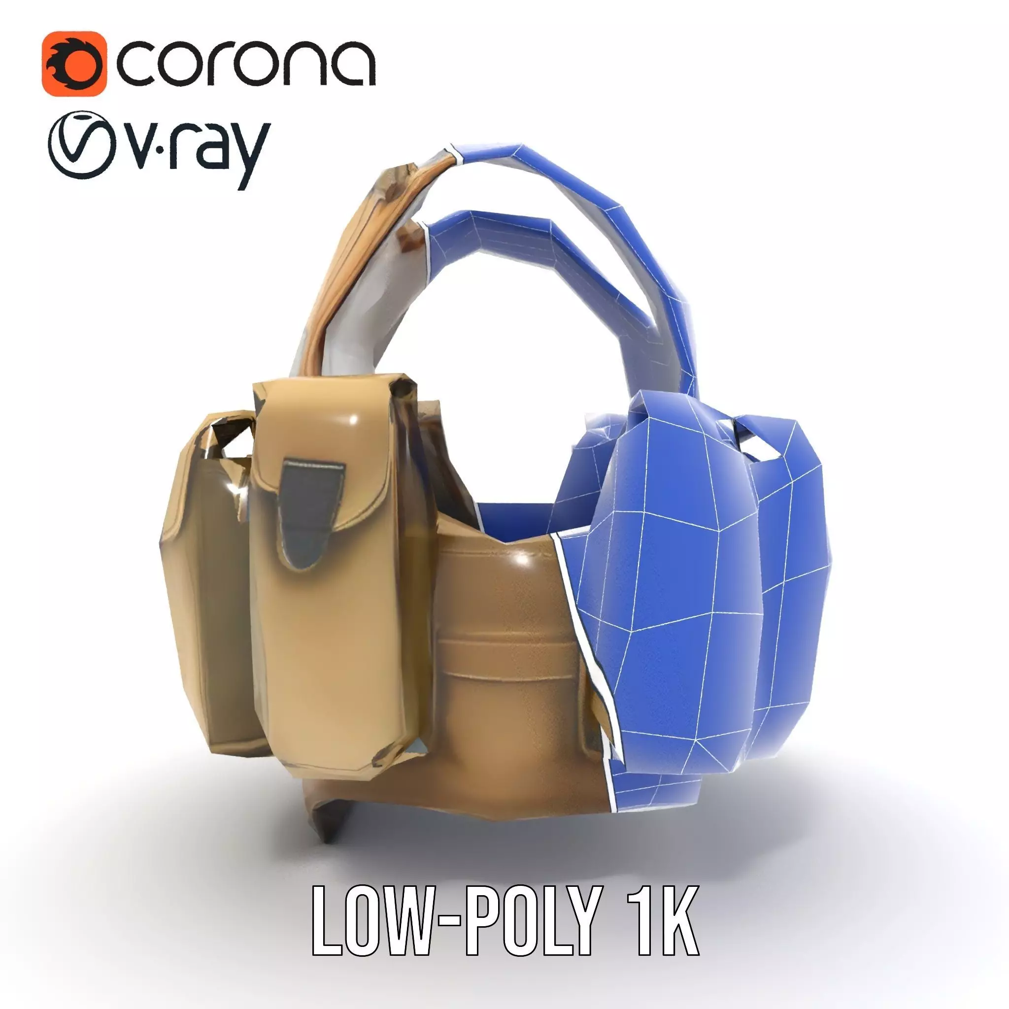 Tactical Military Vest Model Pack with Pockets and Buckles Low-poly 3D model_27