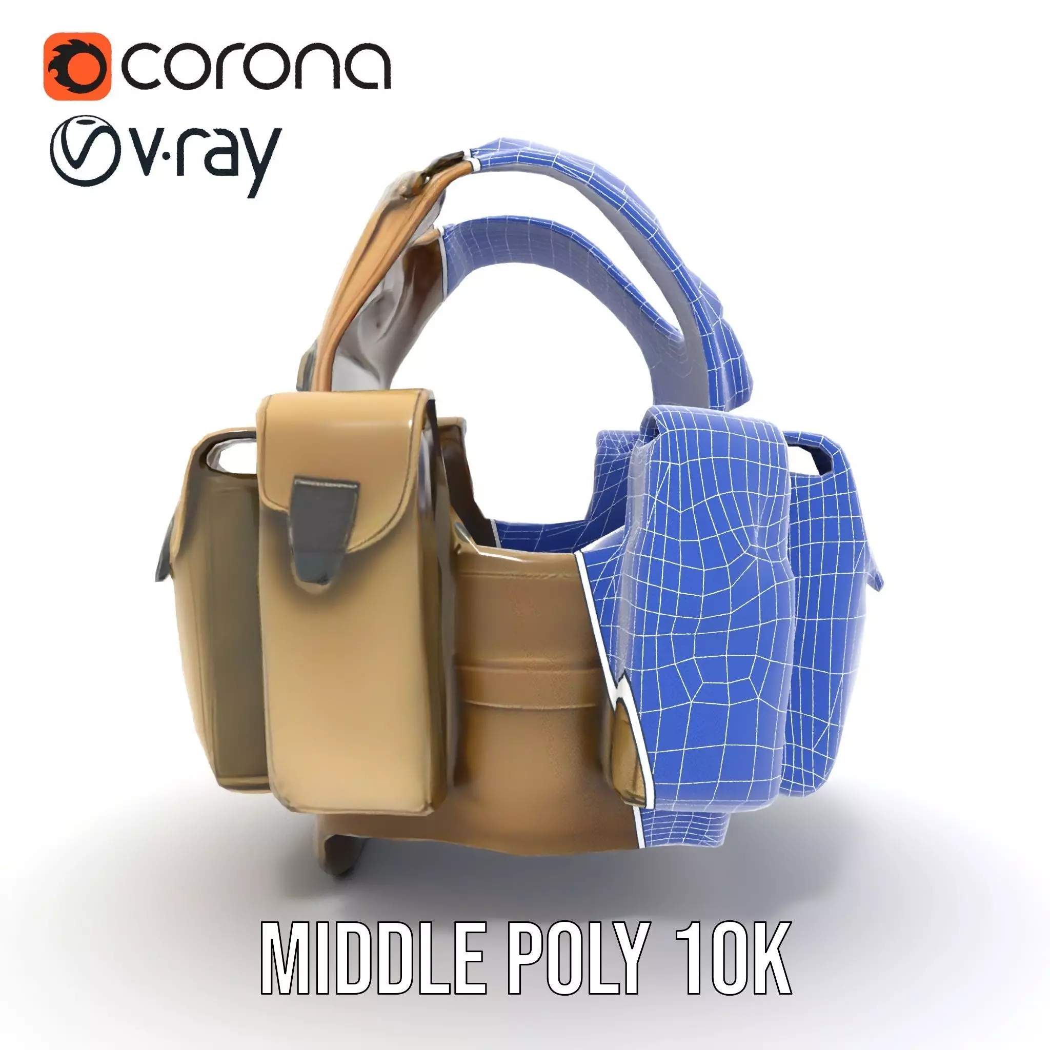 Tactical Military Vest Model Pack with Pockets and Buckles Low-poly 3D model_29