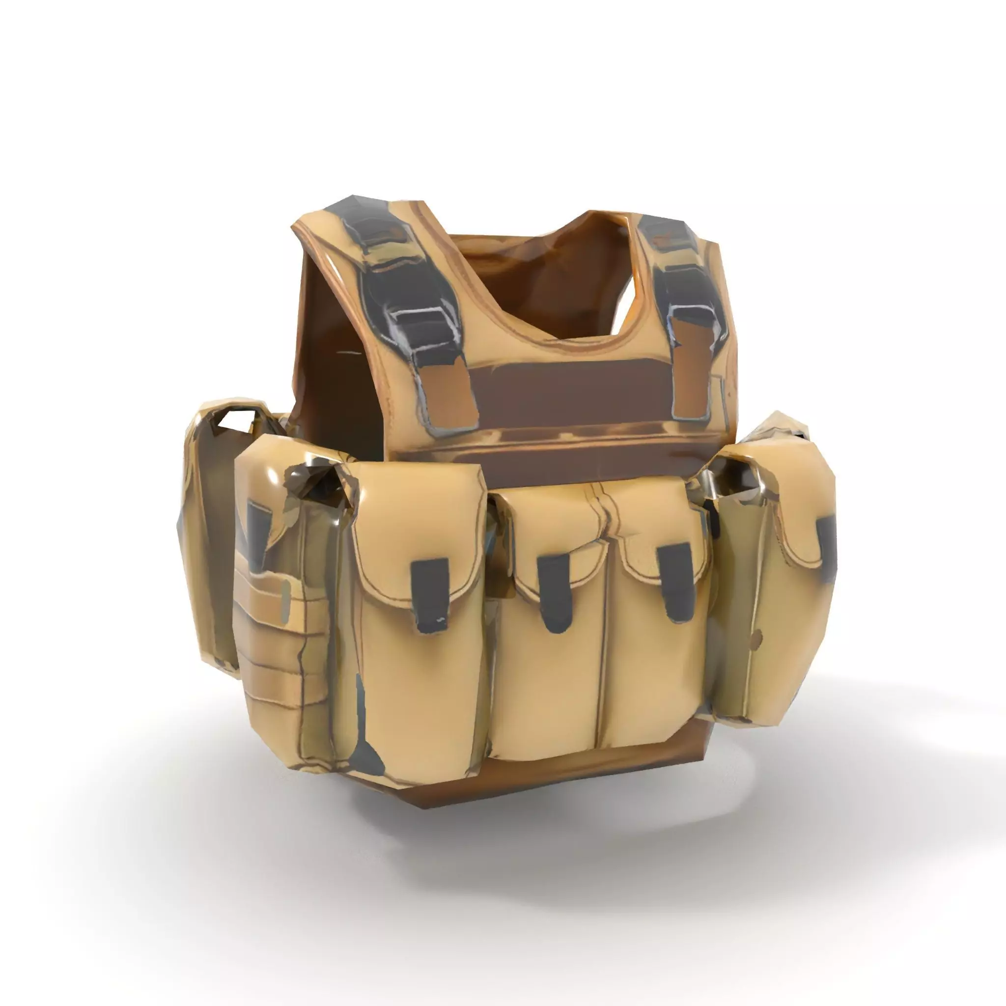 Tactical Military Vest Model Pack with Pockets and Buckles Low-poly 3D model_14