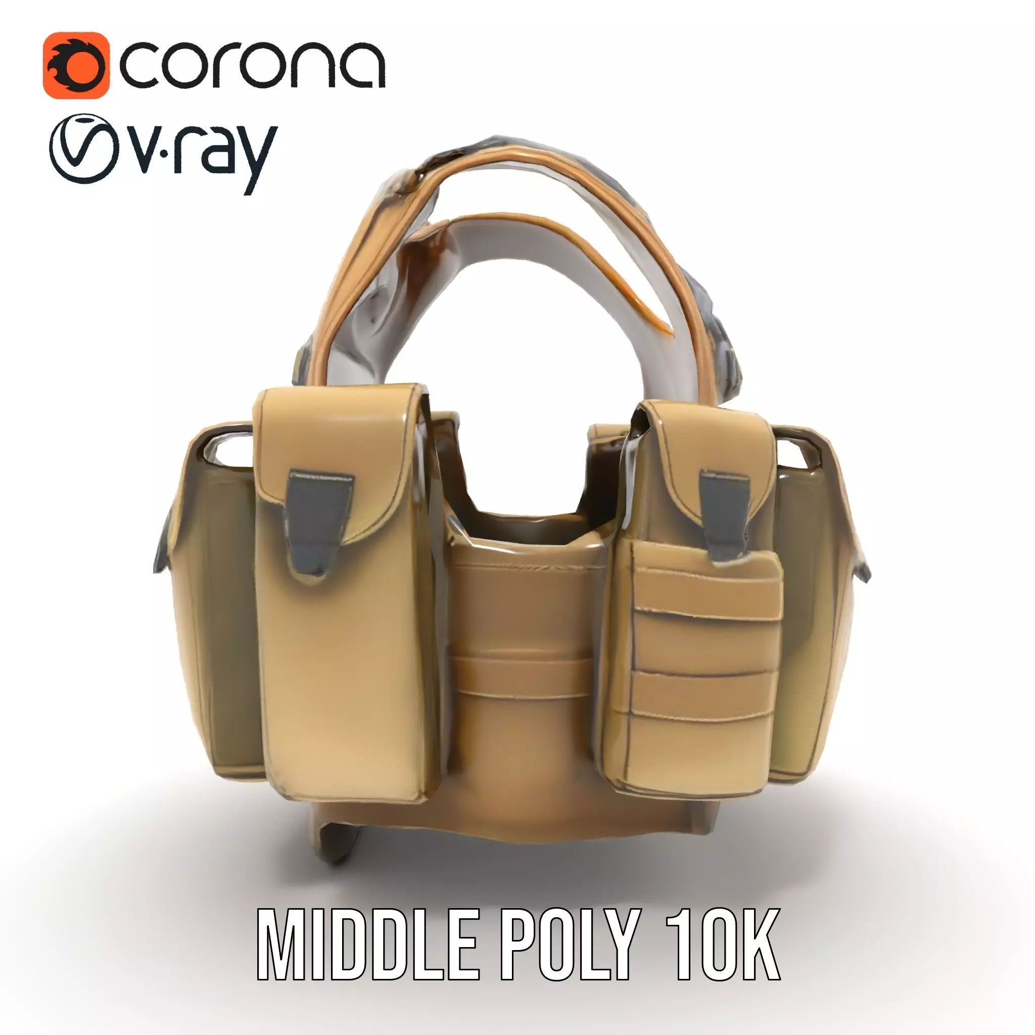 Tactical Military Vest Model Pack with Pockets and Buckles Low-poly 3D model_13