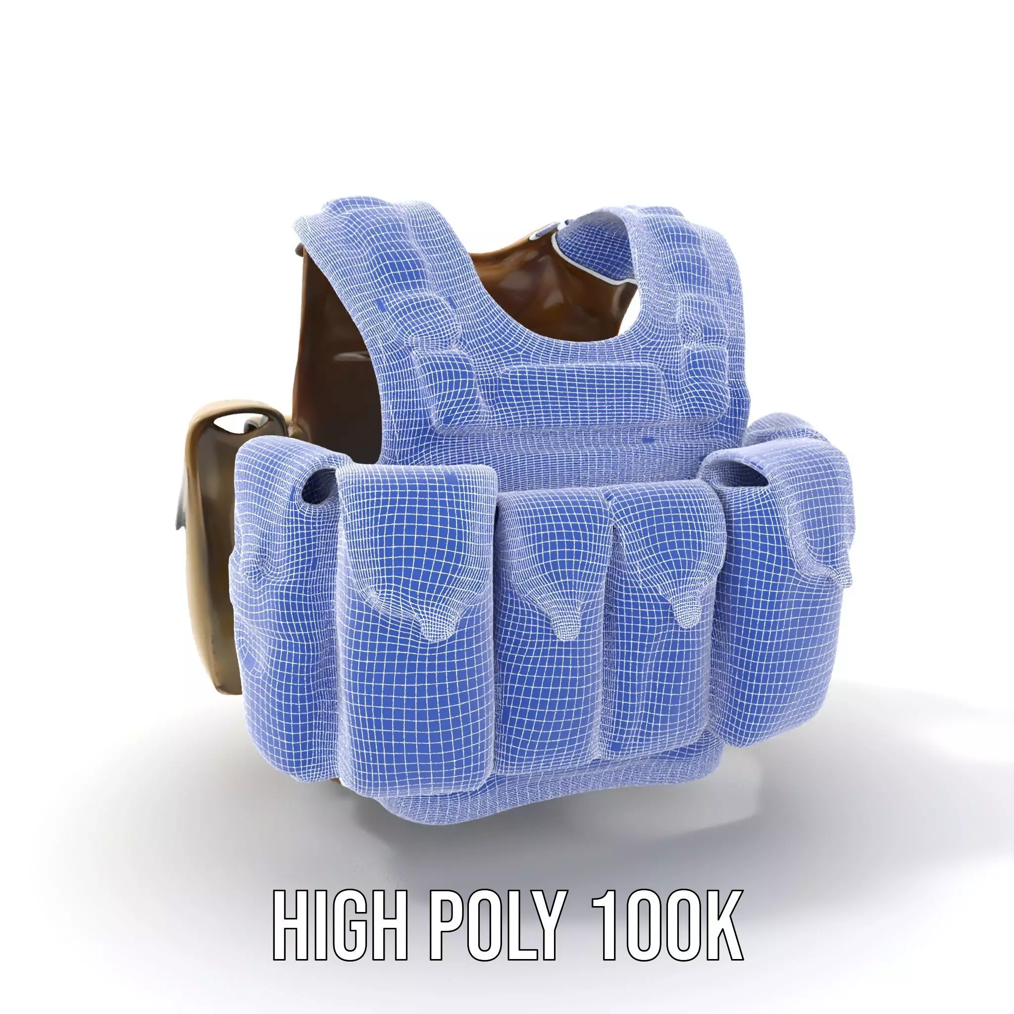 Tactical Military Vest Model Pack with Pockets and Buckles Low-poly 3D model_4