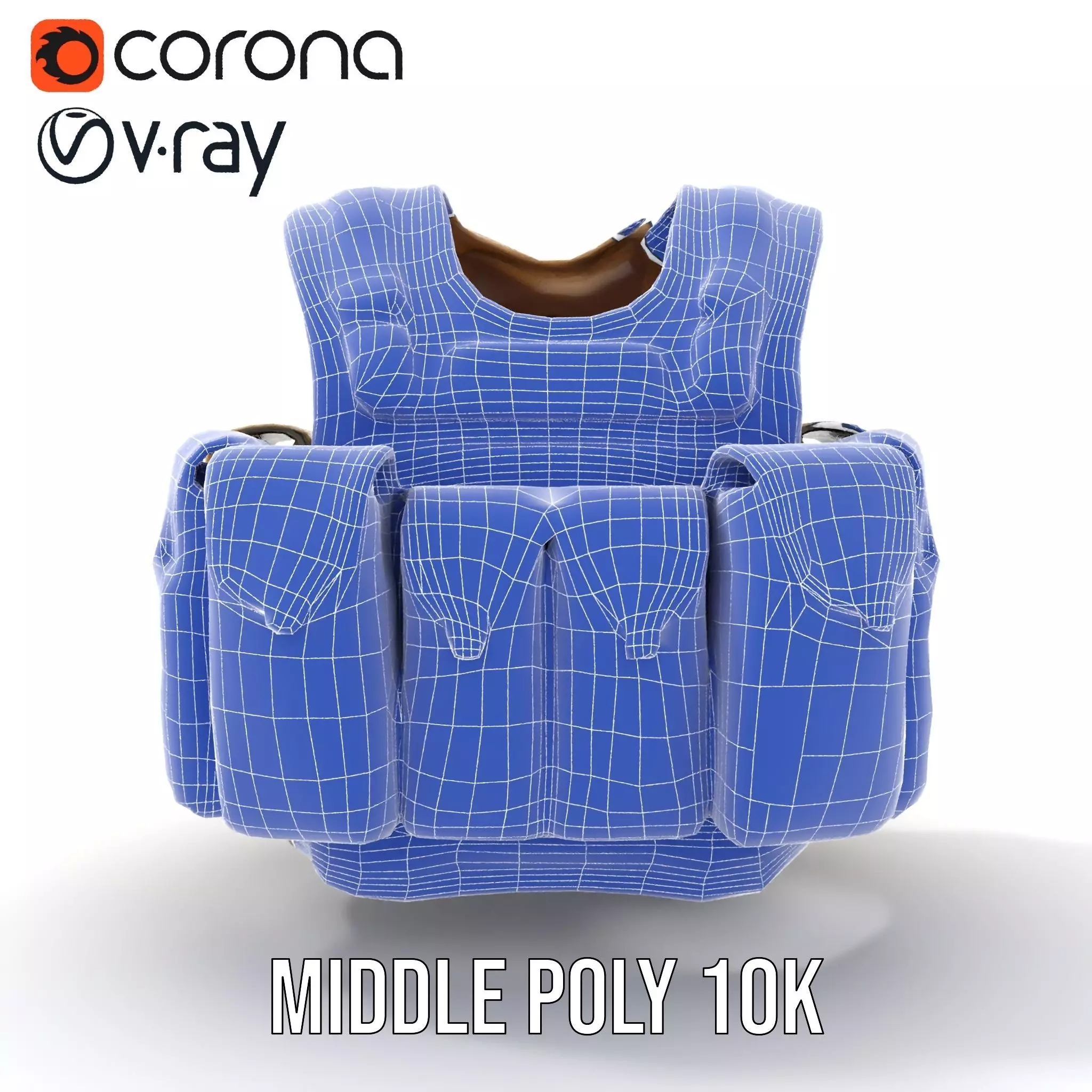 Tactical Military Vest Model Pack with Pockets and Buckles Low-poly 3D model_23