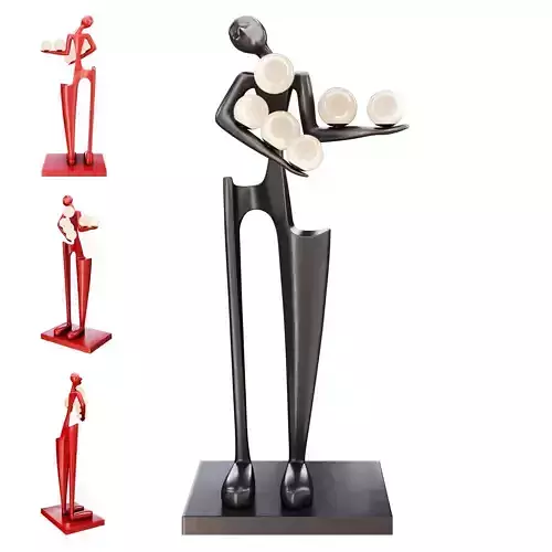 Greeter Sculpture Figure Floor Lamp