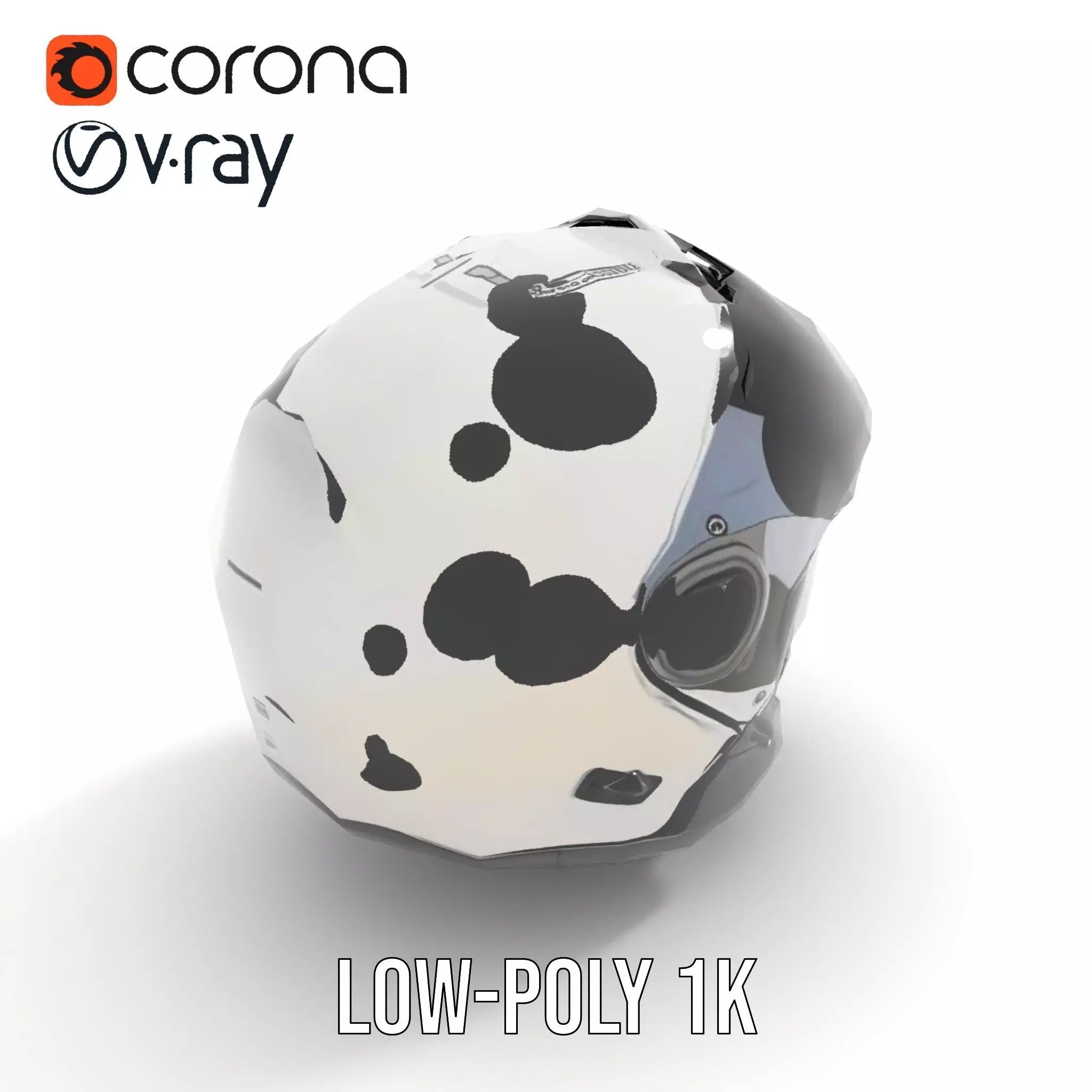 Futuristic Motorcycle Helmet Model Pack Low-poly 3D model_8