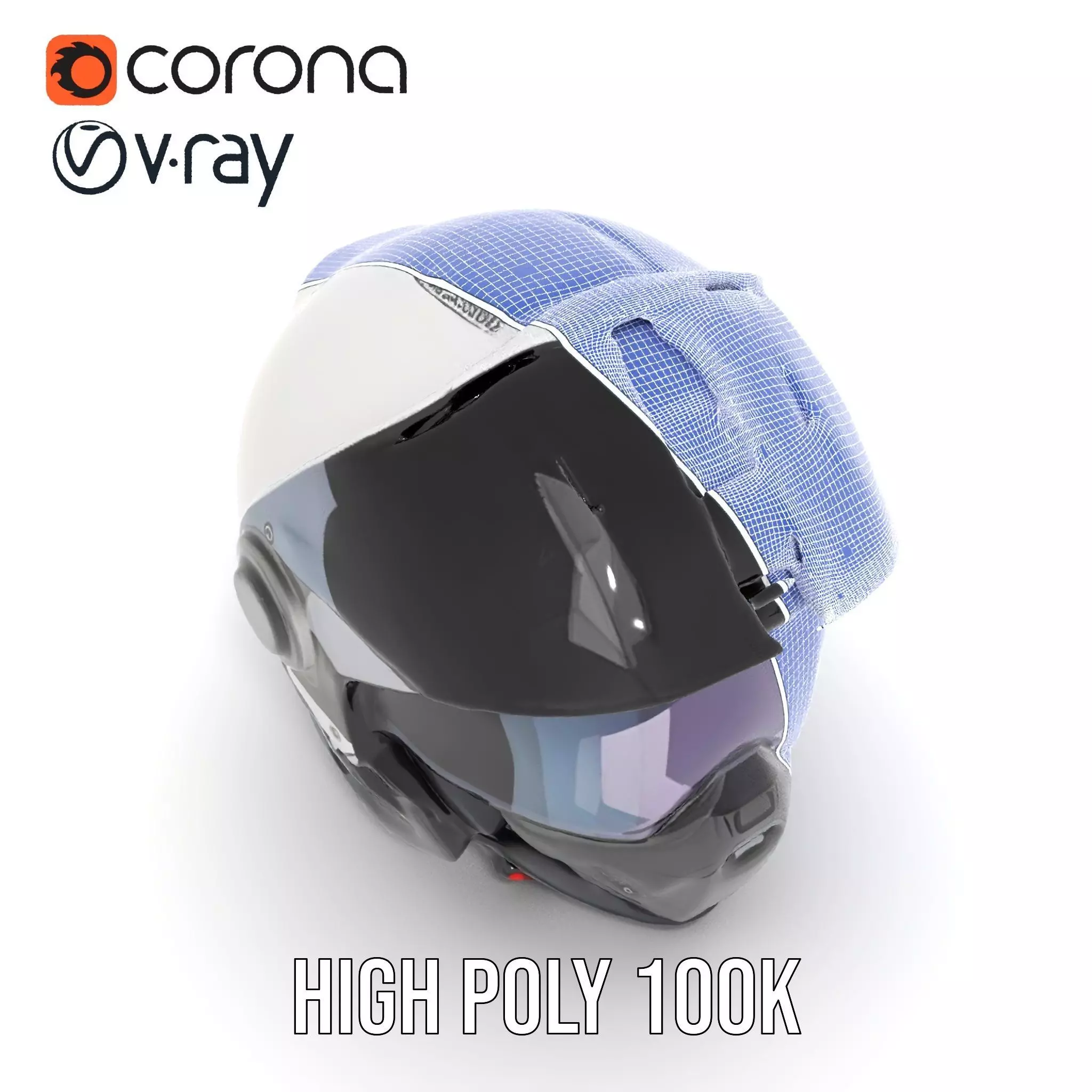 Futuristic Motorcycle Helmet Model Pack Low-poly 3D model_28