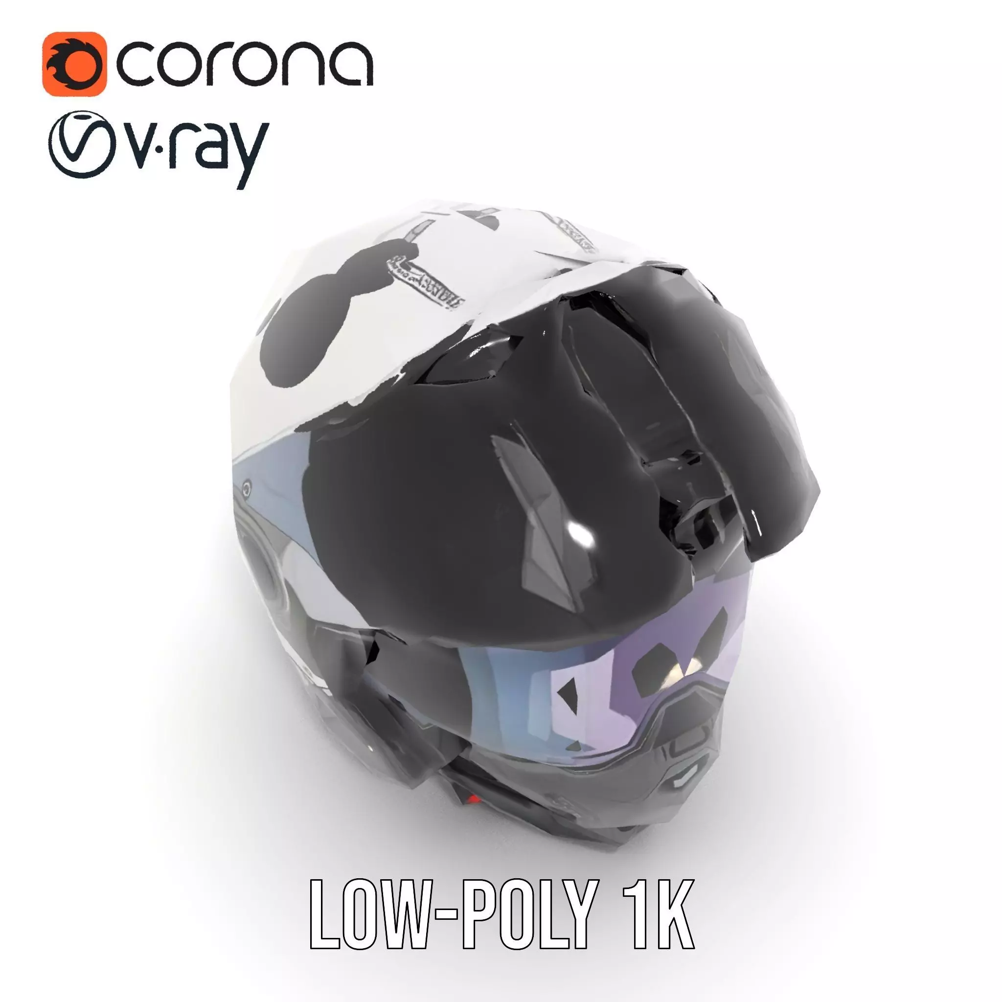 Futuristic Motorcycle Helmet Model Pack Low-poly 3D model_11