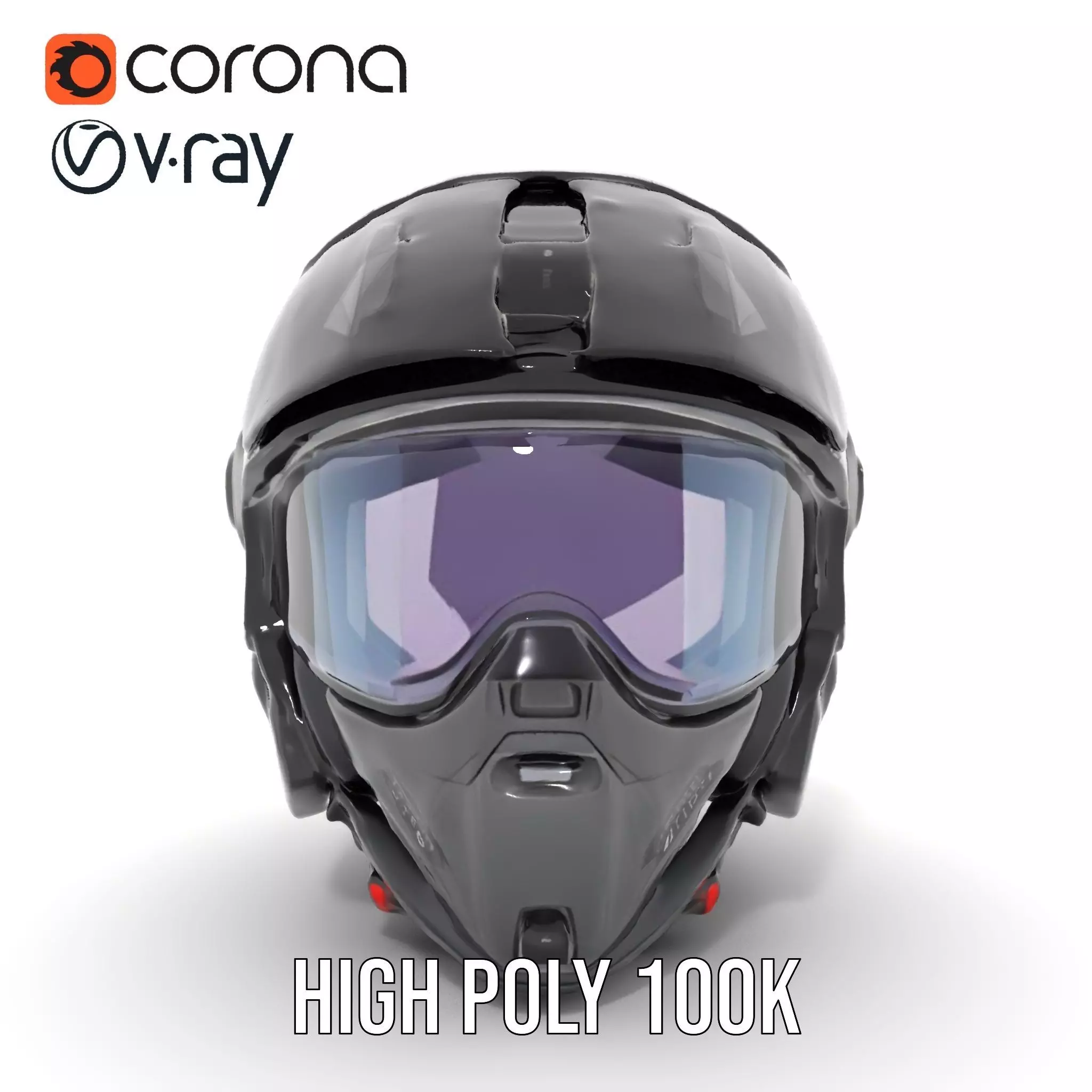 Futuristic Motorcycle Helmet Model Pack Low-poly 3D model_20