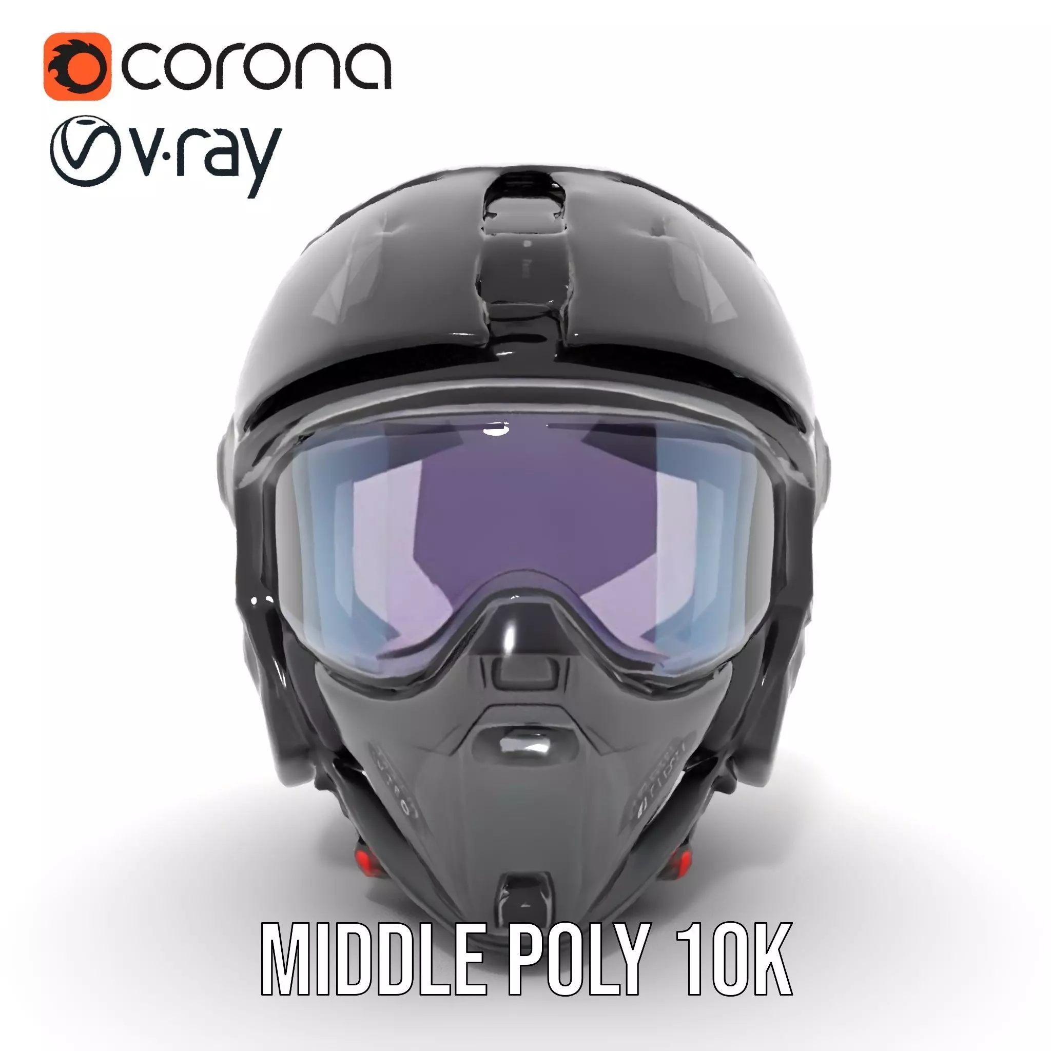 Futuristic Motorcycle Helmet Model Pack Low-poly 3D model_12