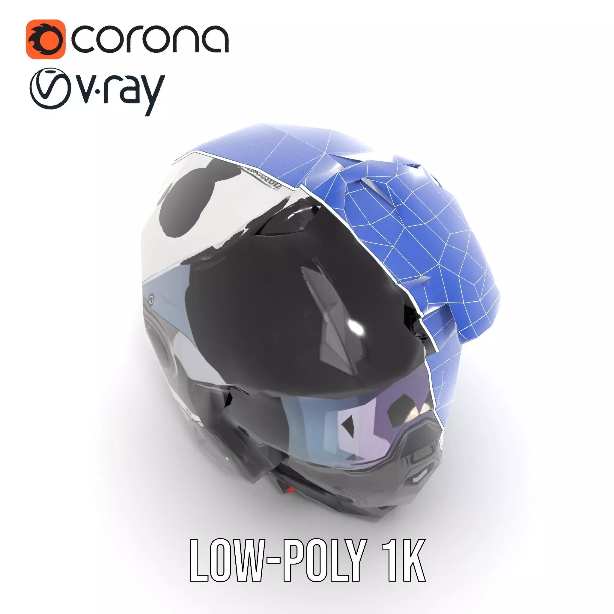 Futuristic Motorcycle Helmet Model Pack Low-poly 3D model_22