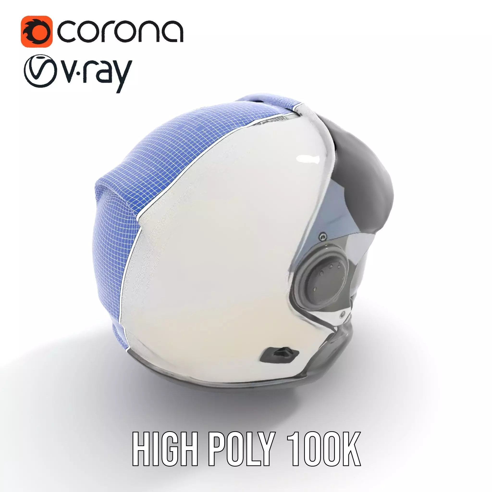 Futuristic Motorcycle Helmet Model Pack Low-poly 3D model_25