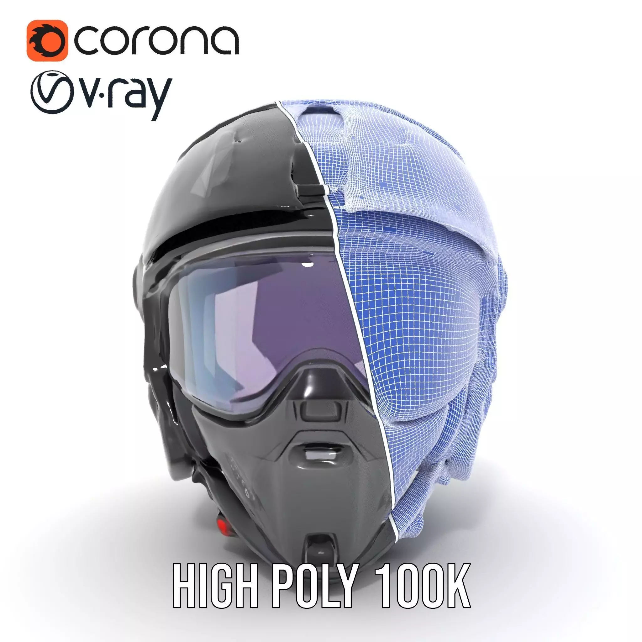 Futuristic Motorcycle Helmet Model Pack Low-poly 3D model_34