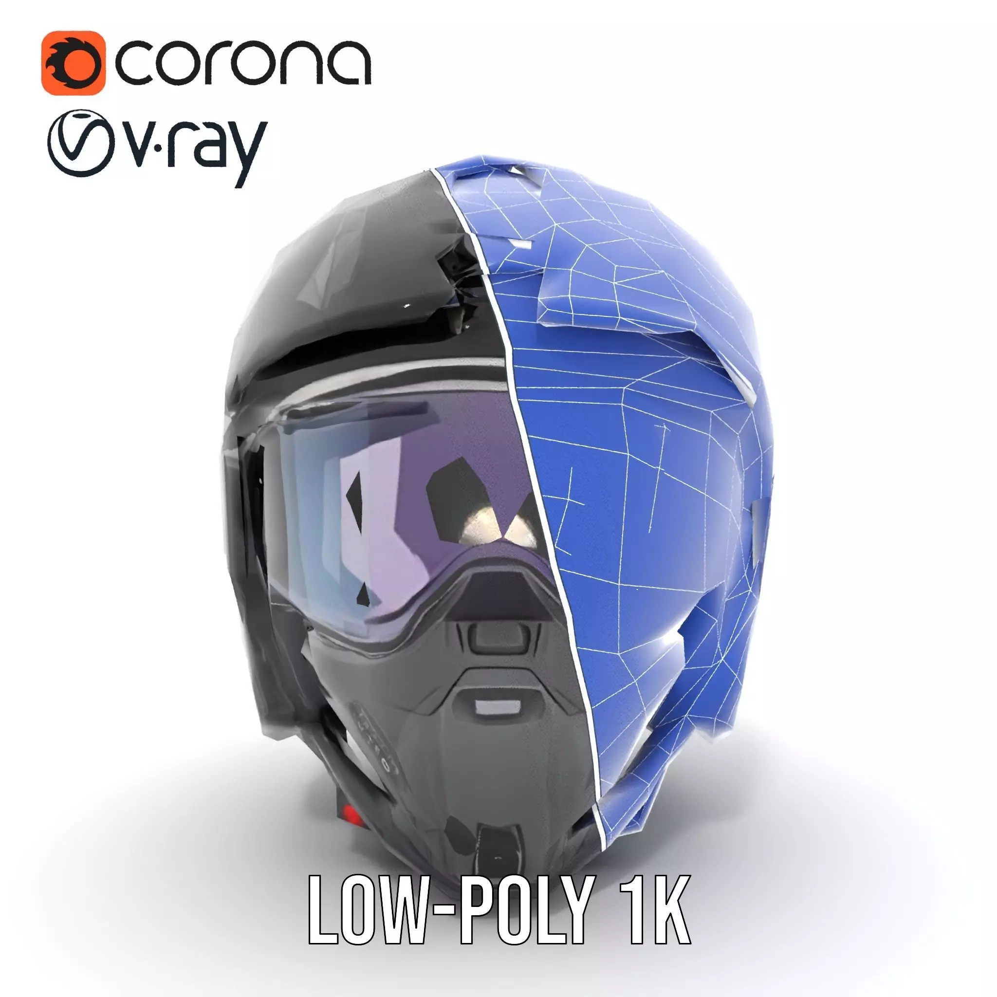 Futuristic Motorcycle Helmet Model Pack Low-poly 3D model_24
