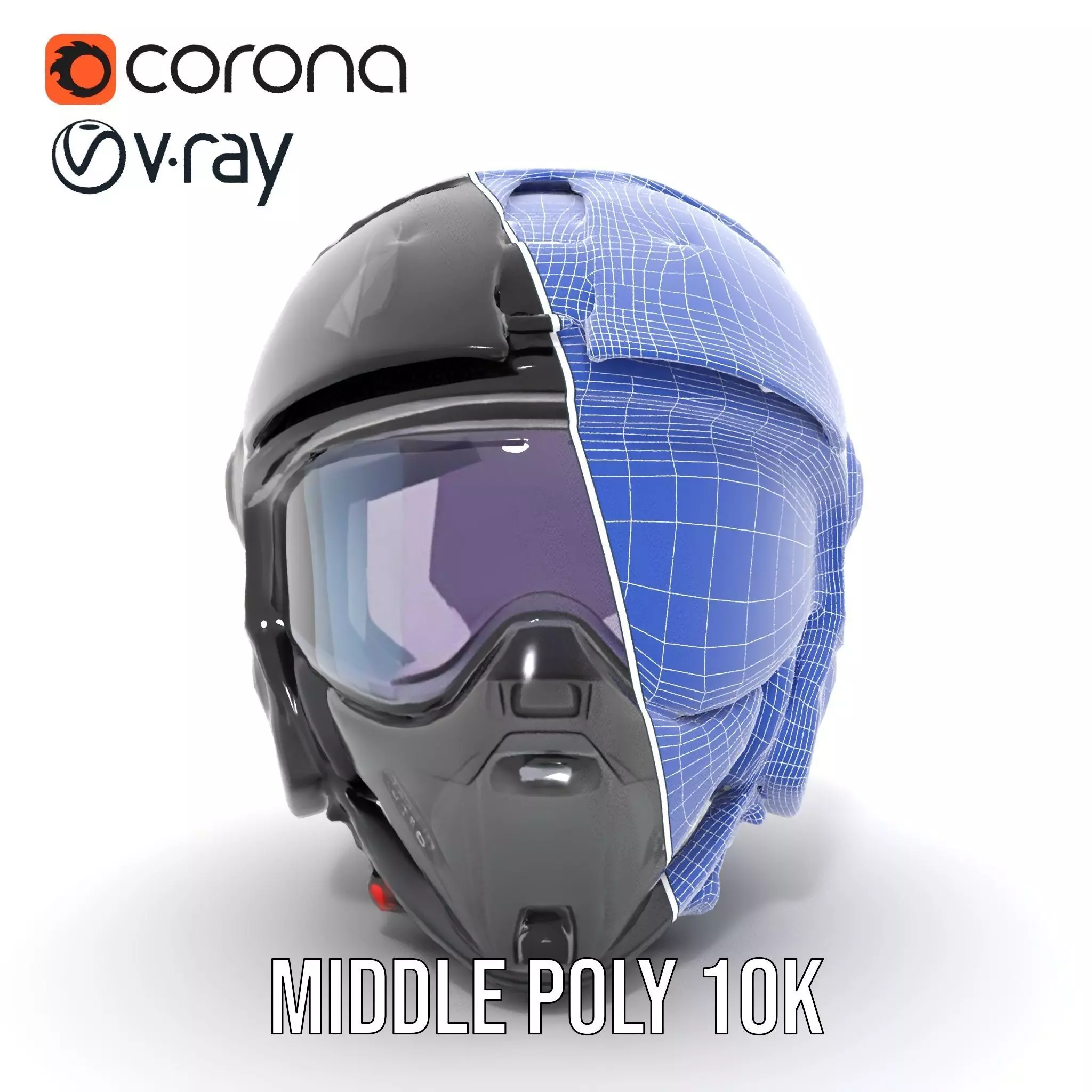 Futuristic Motorcycle Helmet Model Pack Low-poly 3D model_29