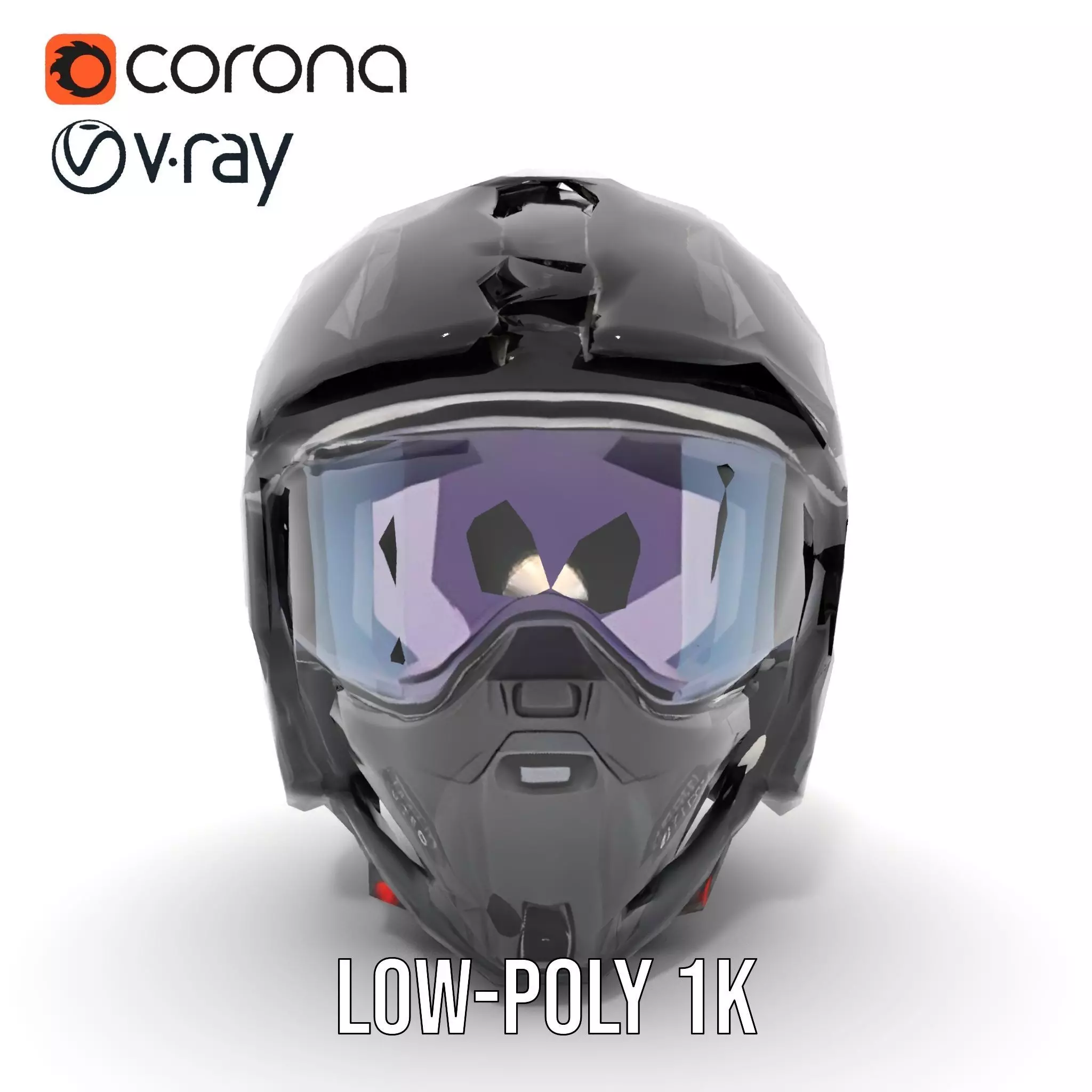 Futuristic Motorcycle Helmet Model Pack Low-poly 3D model_19