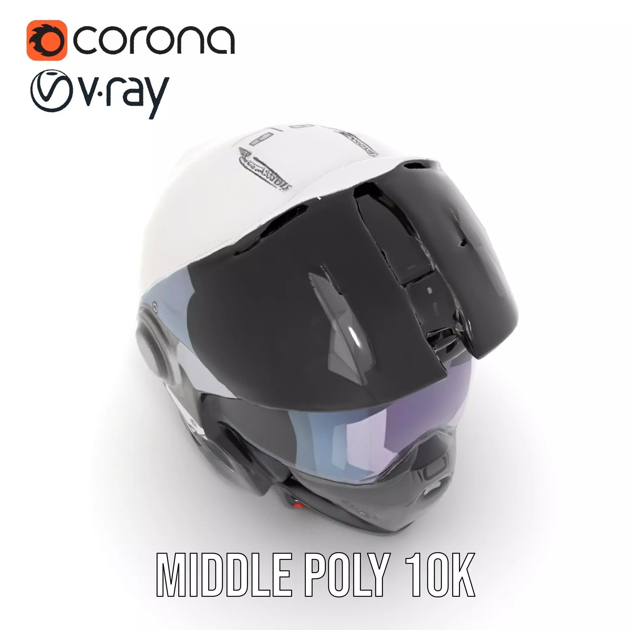 Futuristic Motorcycle Helmet Model Pack Low-poly 3D model_6