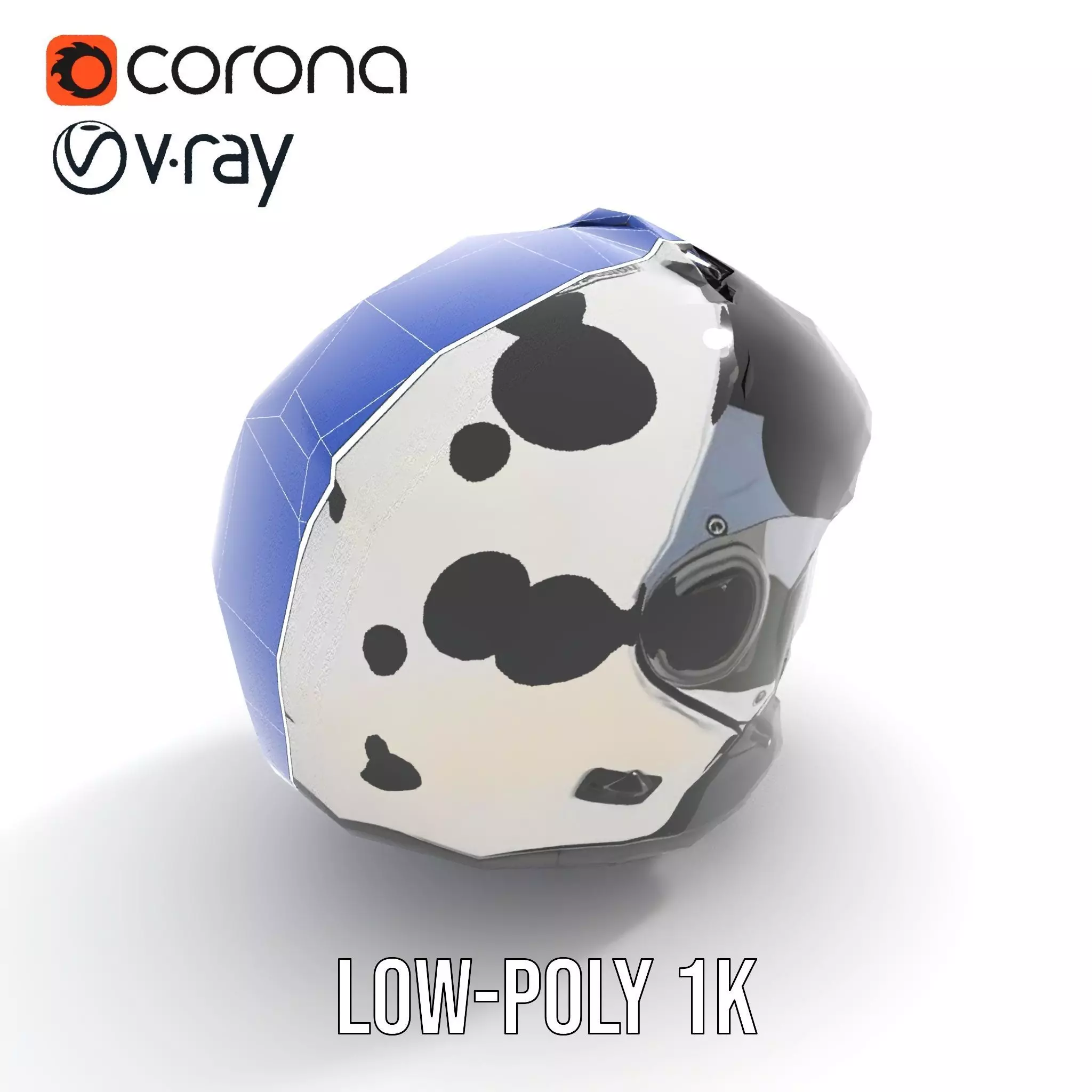 Futuristic Motorcycle Helmet Model Pack Low-poly 3D model_16