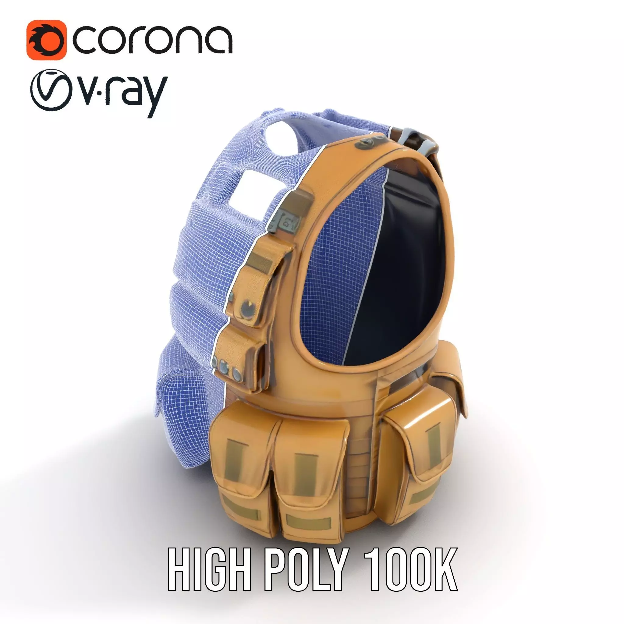 Tactical Vest Model Pack with Multiple Pouches Low-poly 3D model_20