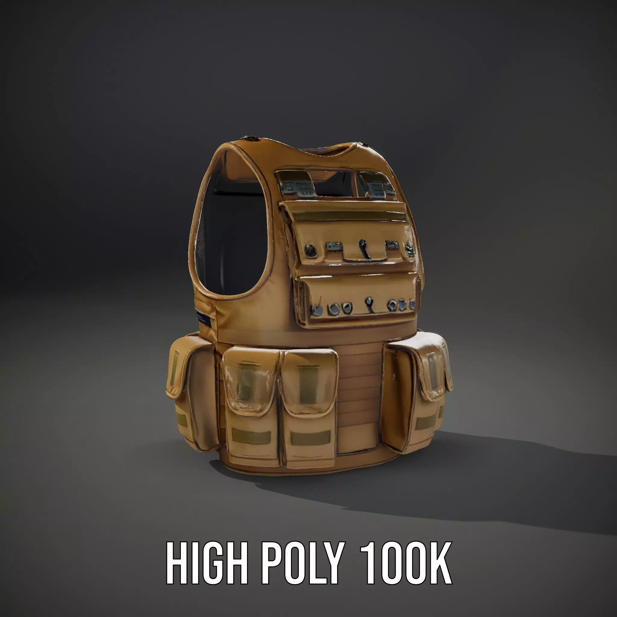 Tactical Vest Model Pack with Multiple Pouches Low-poly 3D model_10