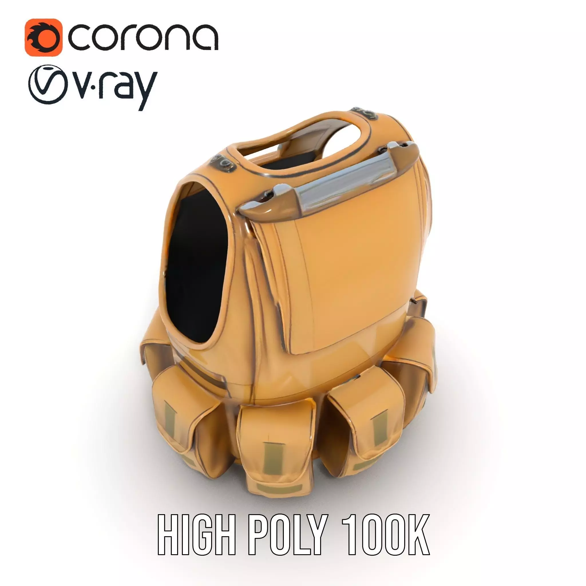 Tactical Vest Model Pack with Multiple Pouches Low-poly 3D model_29