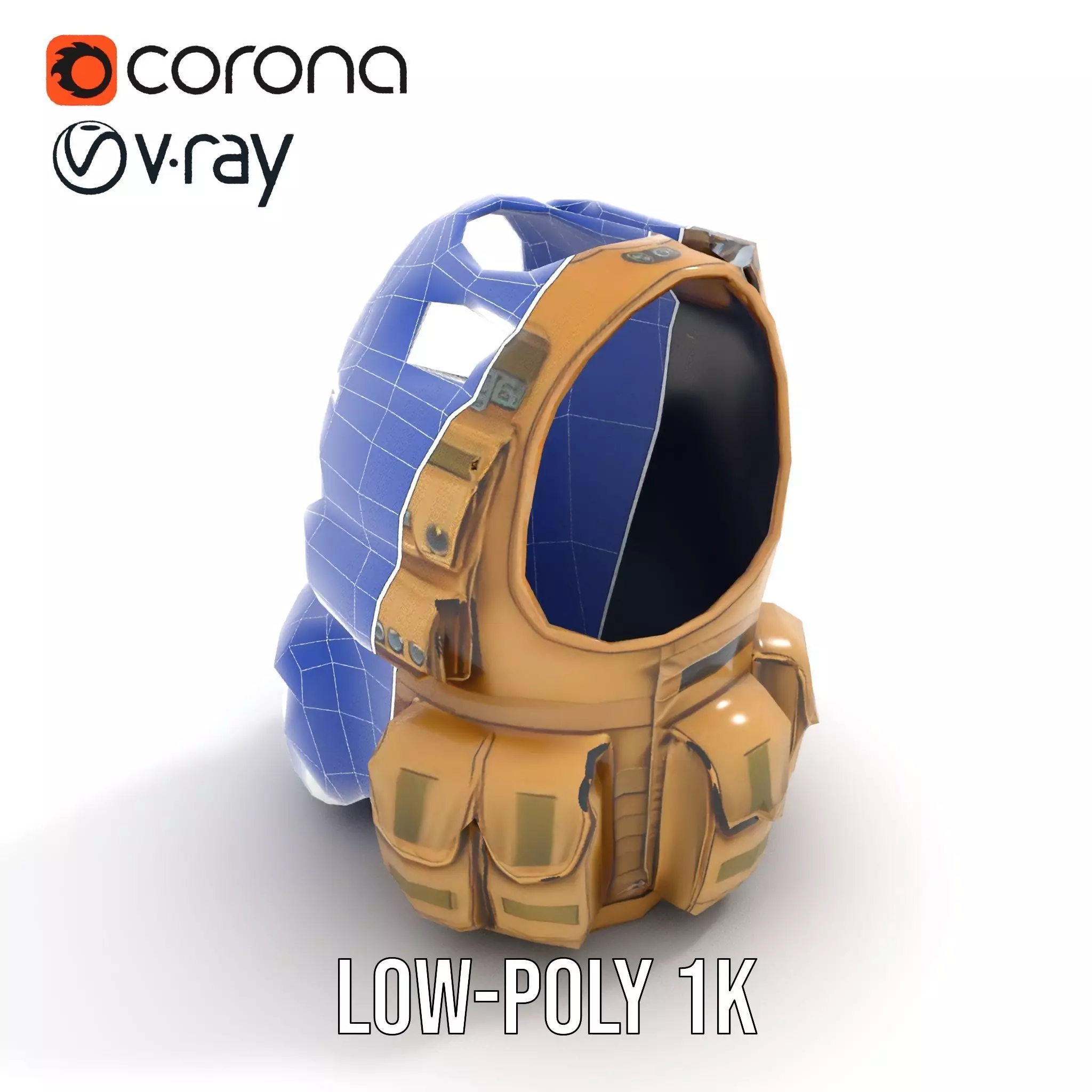 Tactical Vest Model Pack with Multiple Pouches Low-poly 3D model_28