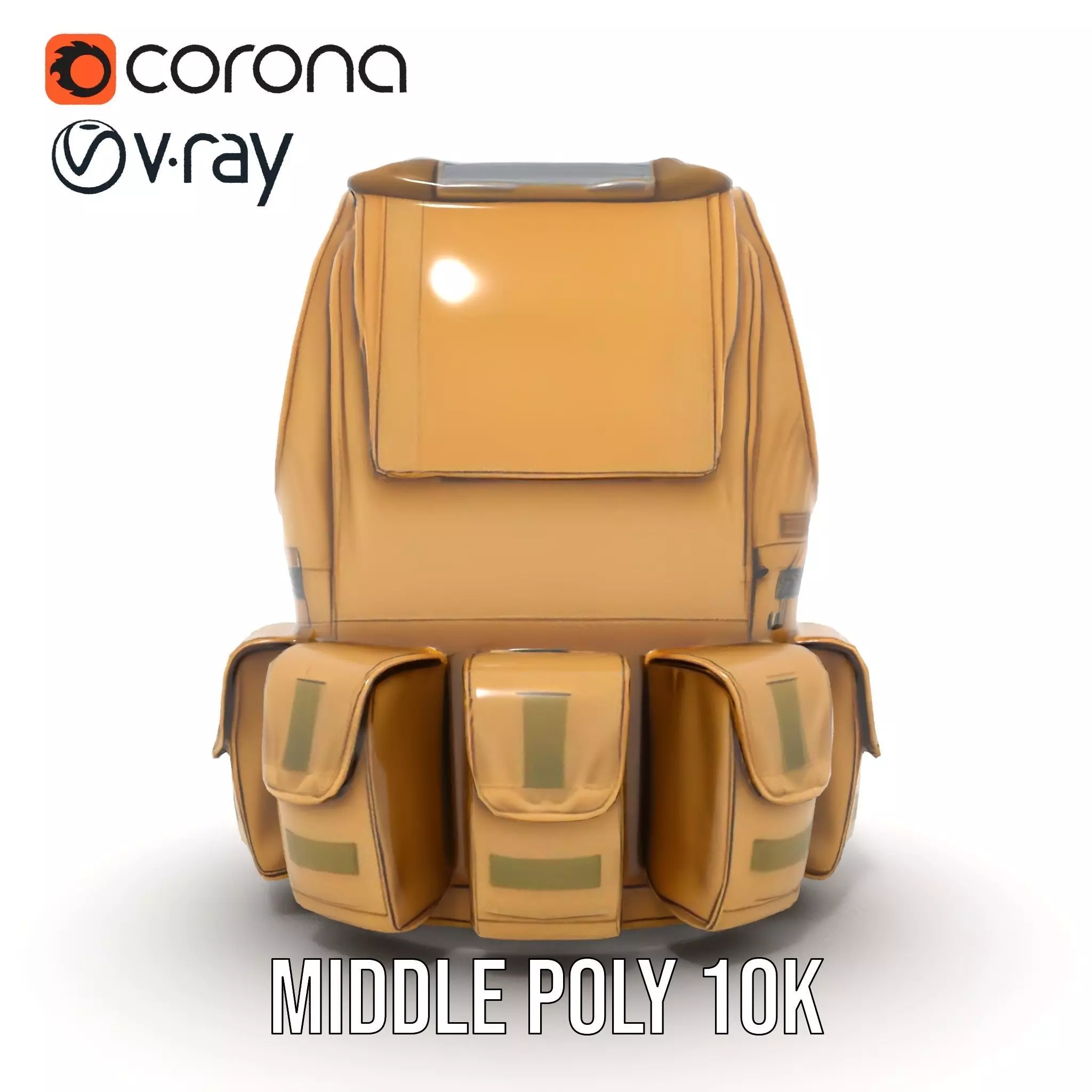 Tactical Vest Model Pack with Multiple Pouches Low-poly 3D model_15