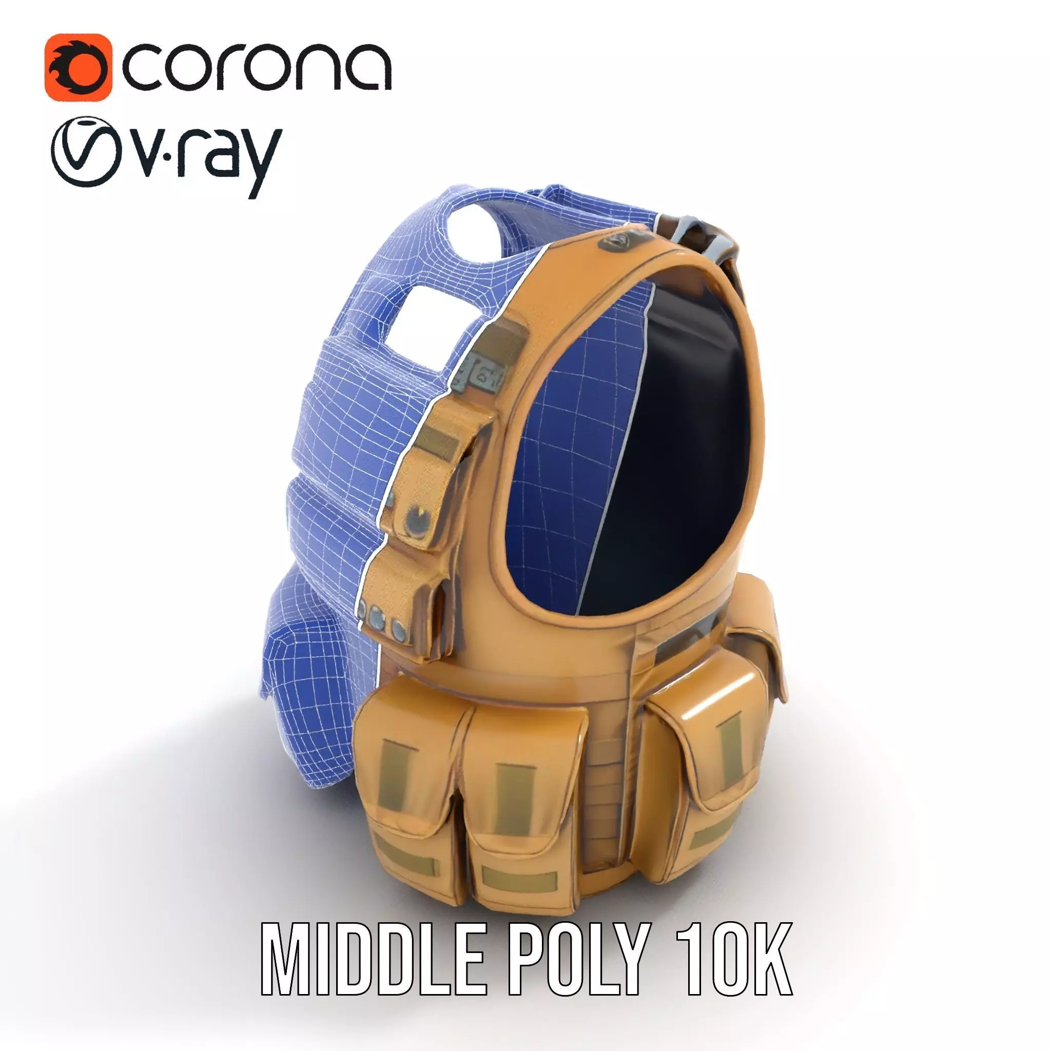 Tactical Vest Model Pack with Multiple Pouches Low-poly 3D model_24