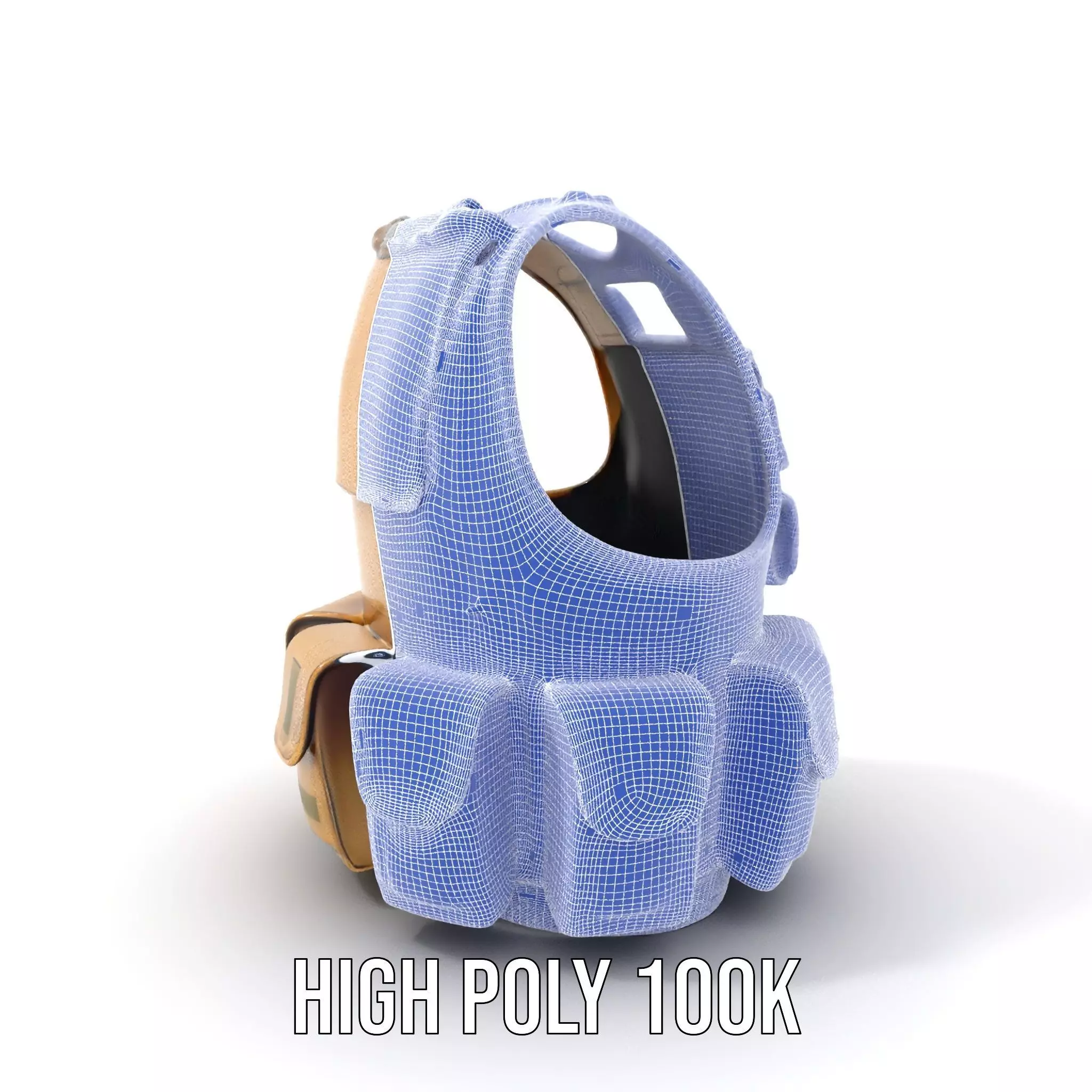 Tactical Vest Model Pack with Multiple Pouches Low-poly 3D model_4