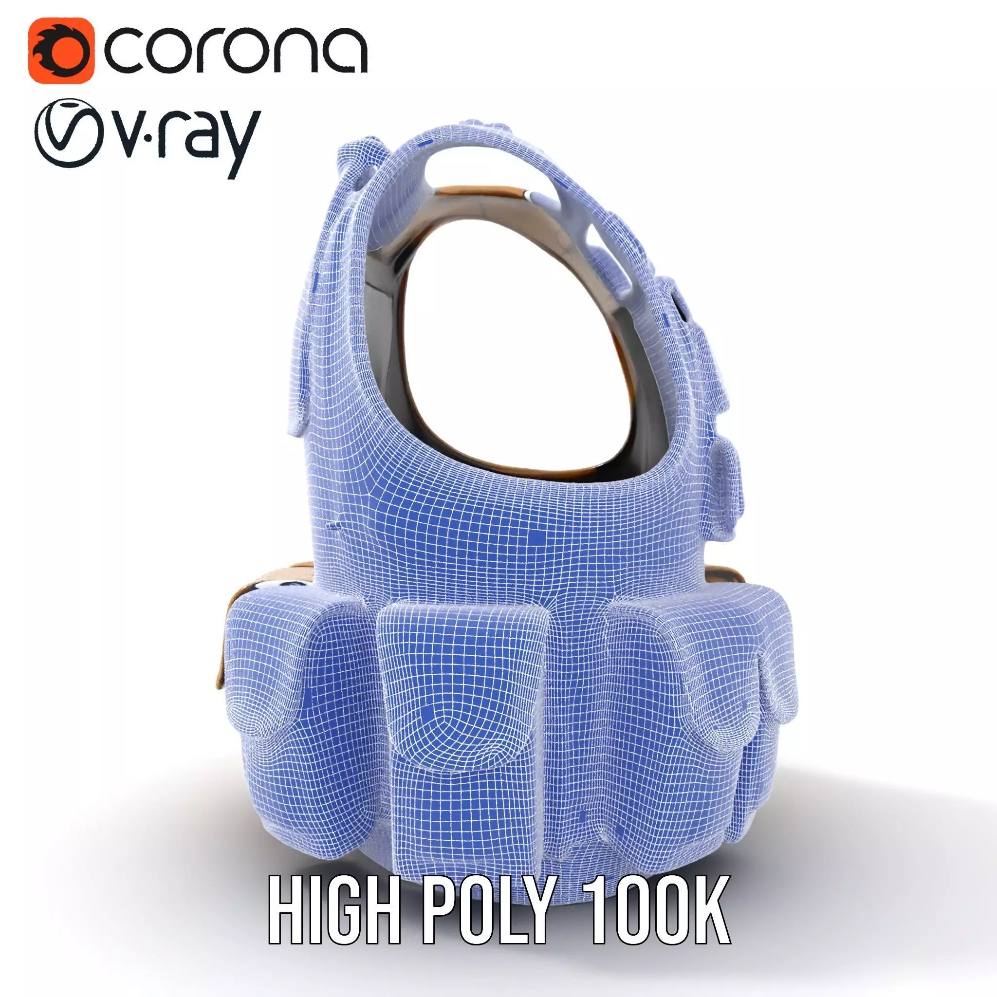 Tactical Vest Model Pack with Multiple Pouches Low-poly 3D model_32