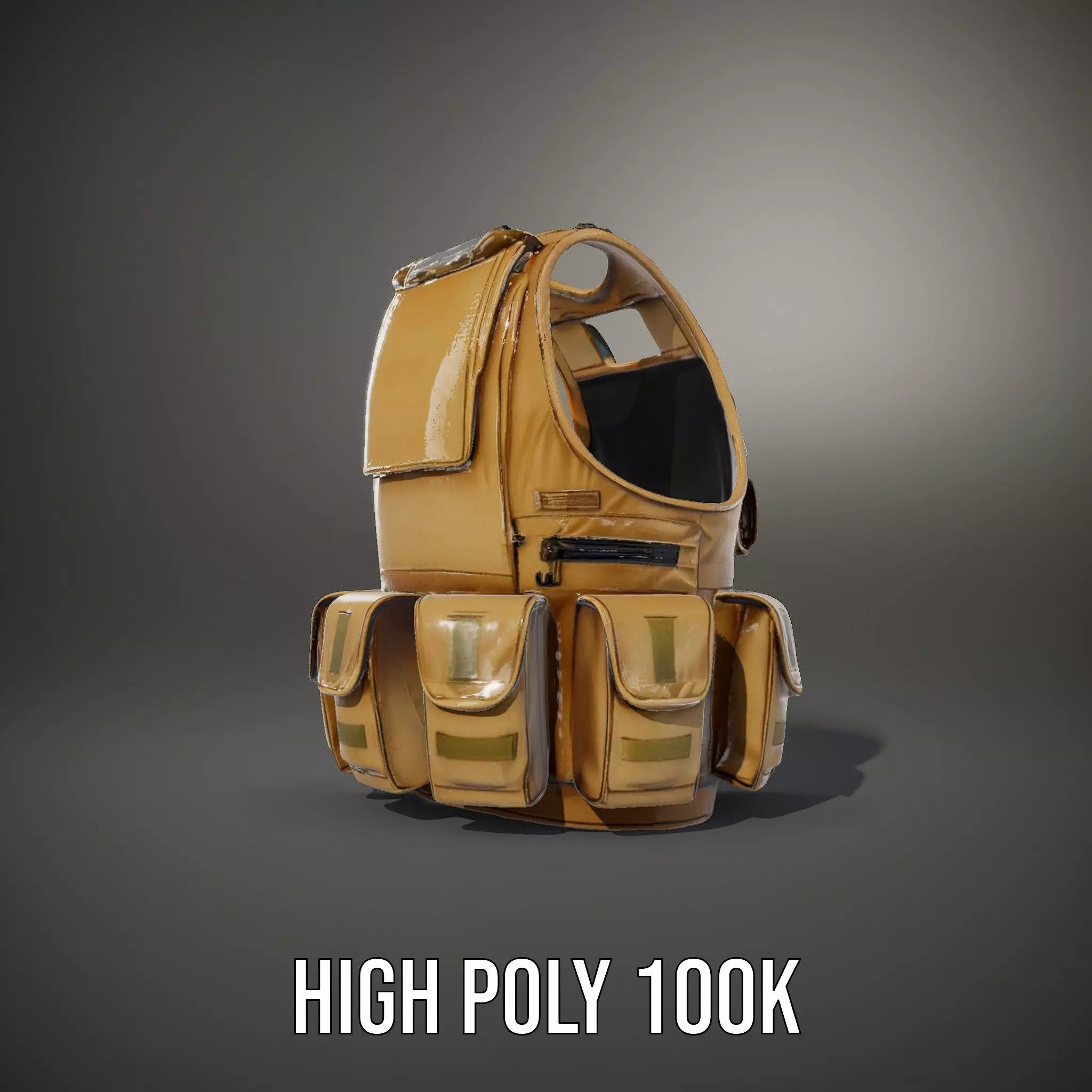 Tactical Vest Model Pack with Multiple Pouches Low-poly 3D model_8