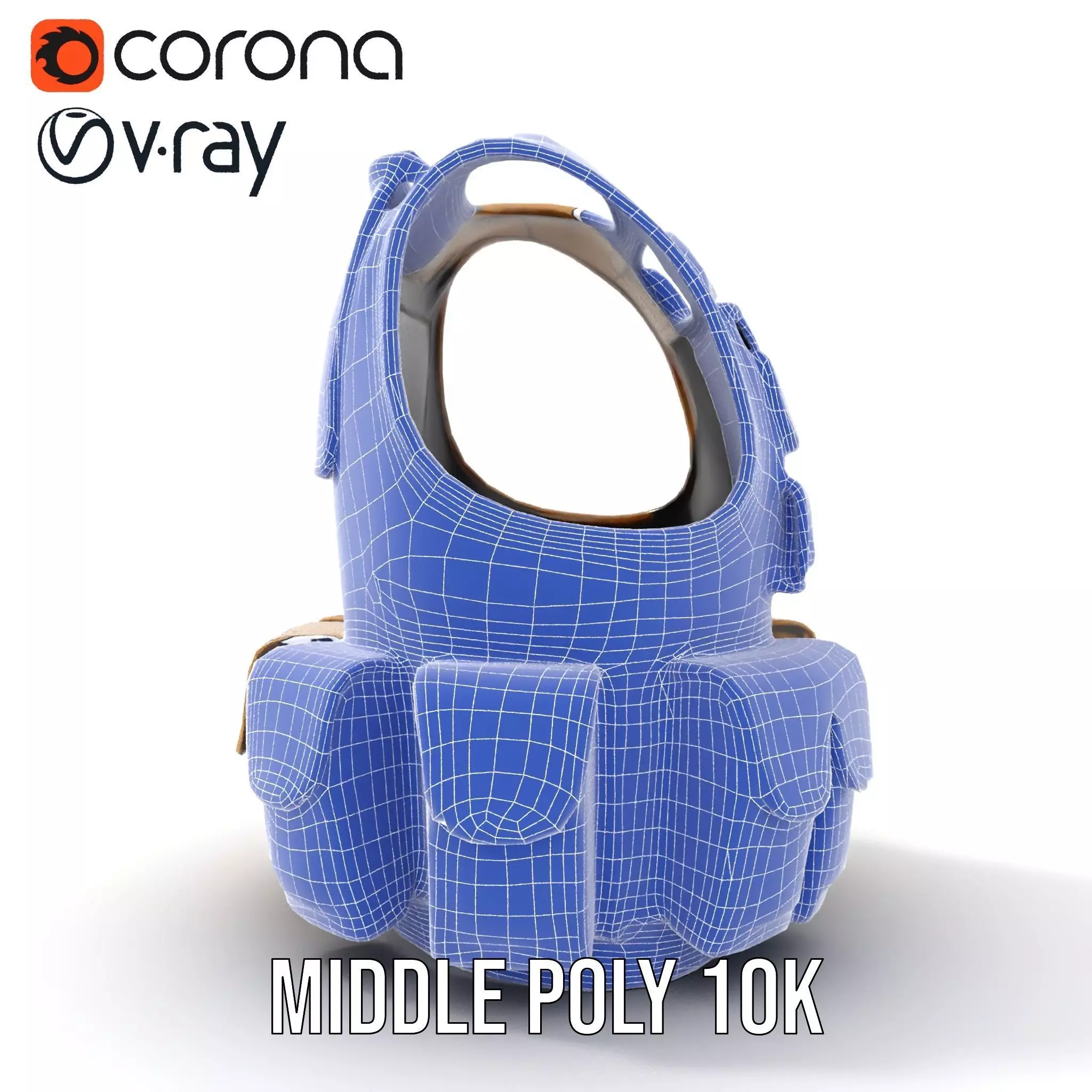 Tactical Vest Model Pack with Multiple Pouches Low-poly 3D model_27