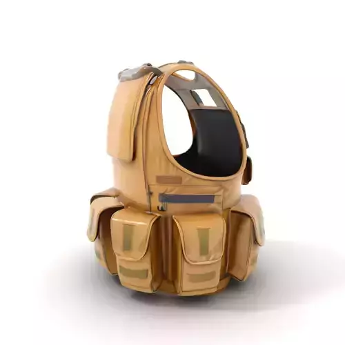 Tactical Vest Model Pack with Multiple Pouches Low-poly 3D model