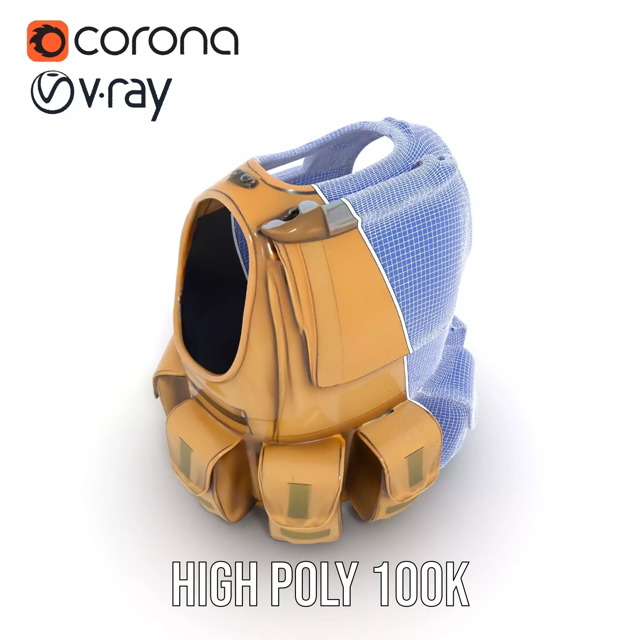 Tactical Vest Model Pack with Multiple Pouches Low-poly 3D model_33