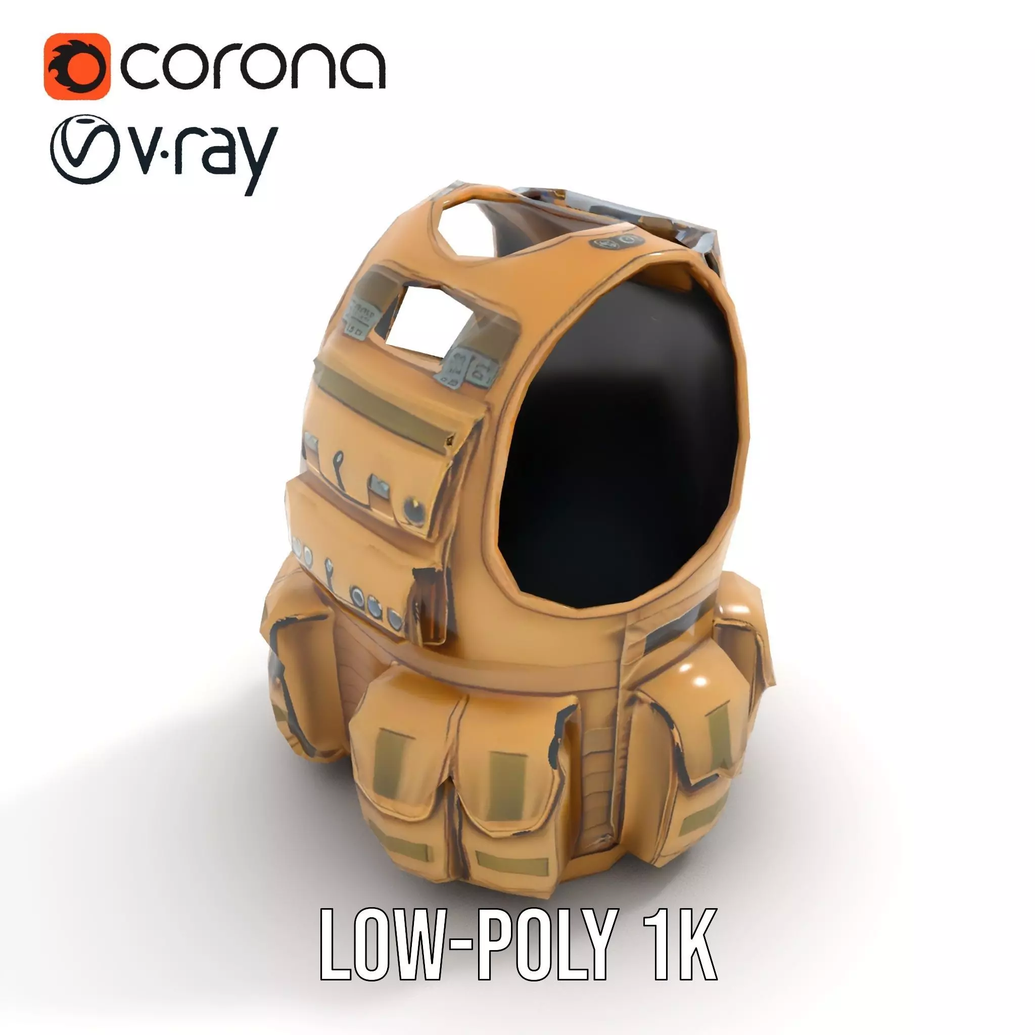 Tactical Vest Model Pack with Multiple Pouches Low-poly 3D model_7