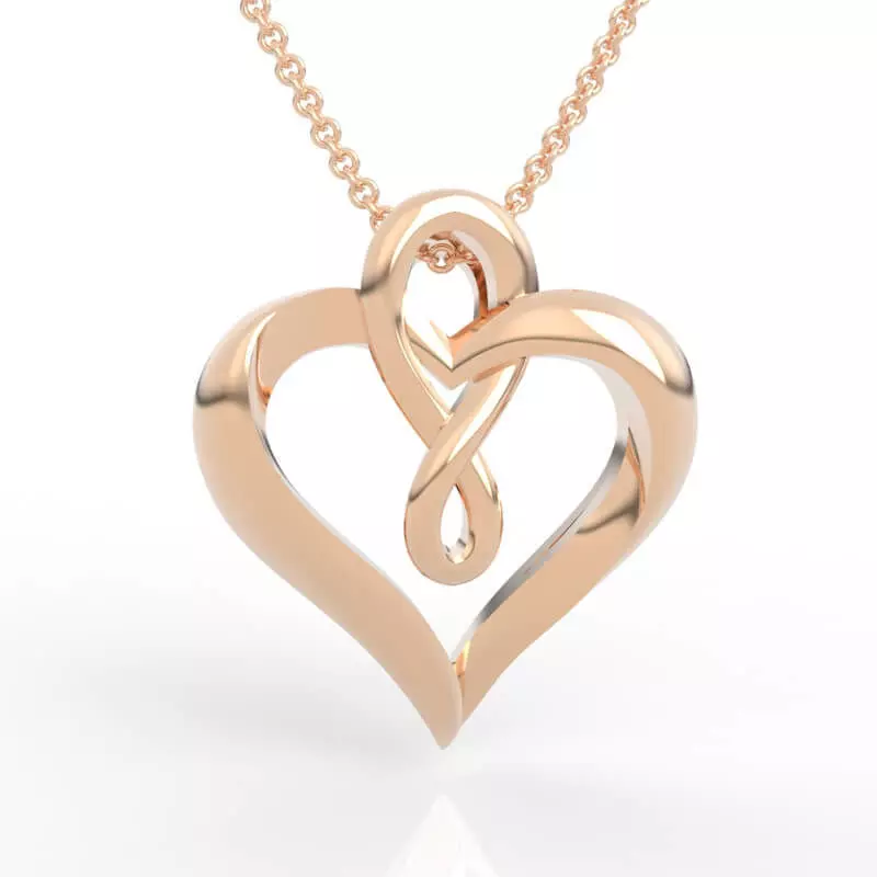 Stunning Infinity Heart Pendant 3D print model_0