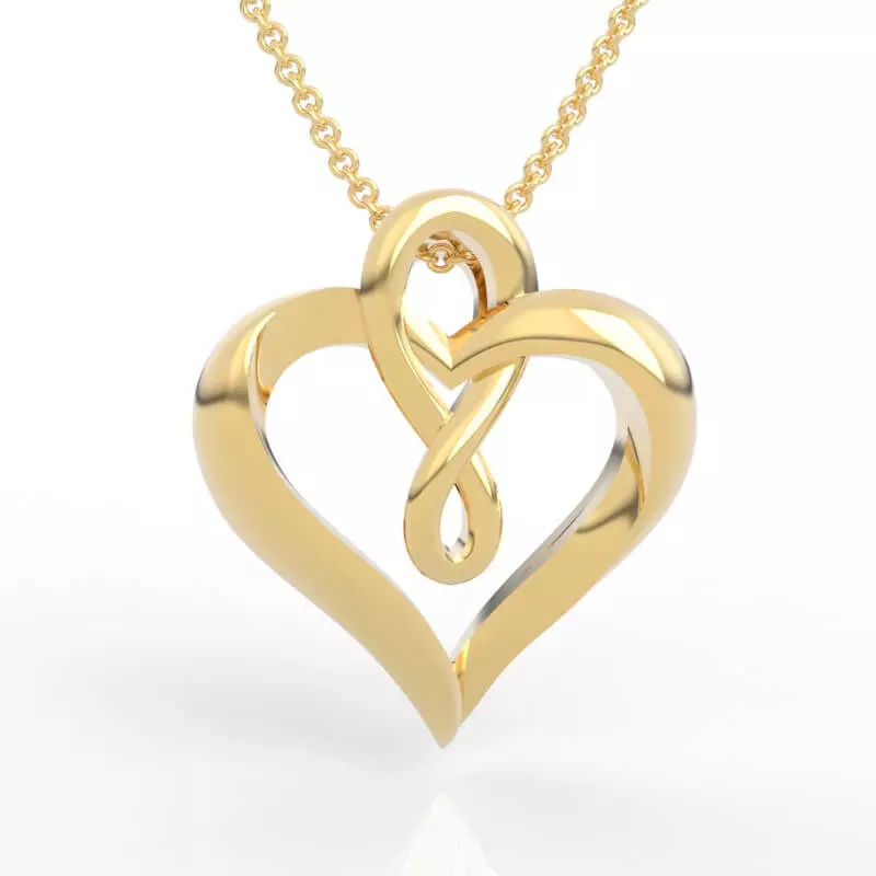 Stunning Infinity Heart Pendant 3D print model_1