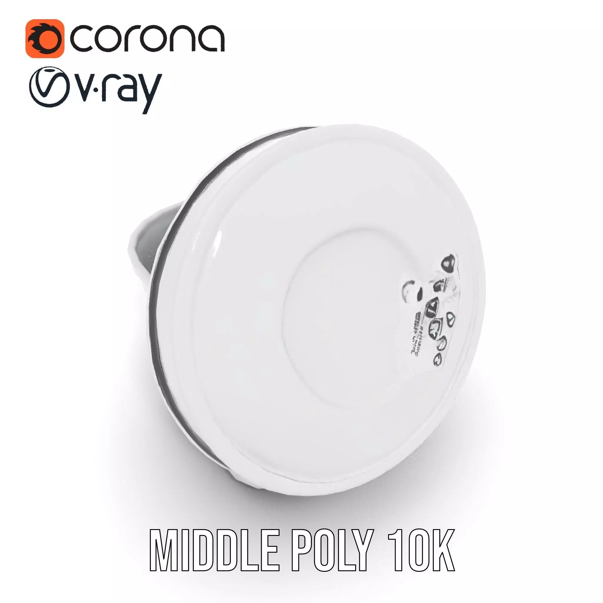 Round Plastic Container with Lid Model Pack Low-poly 3D model_16