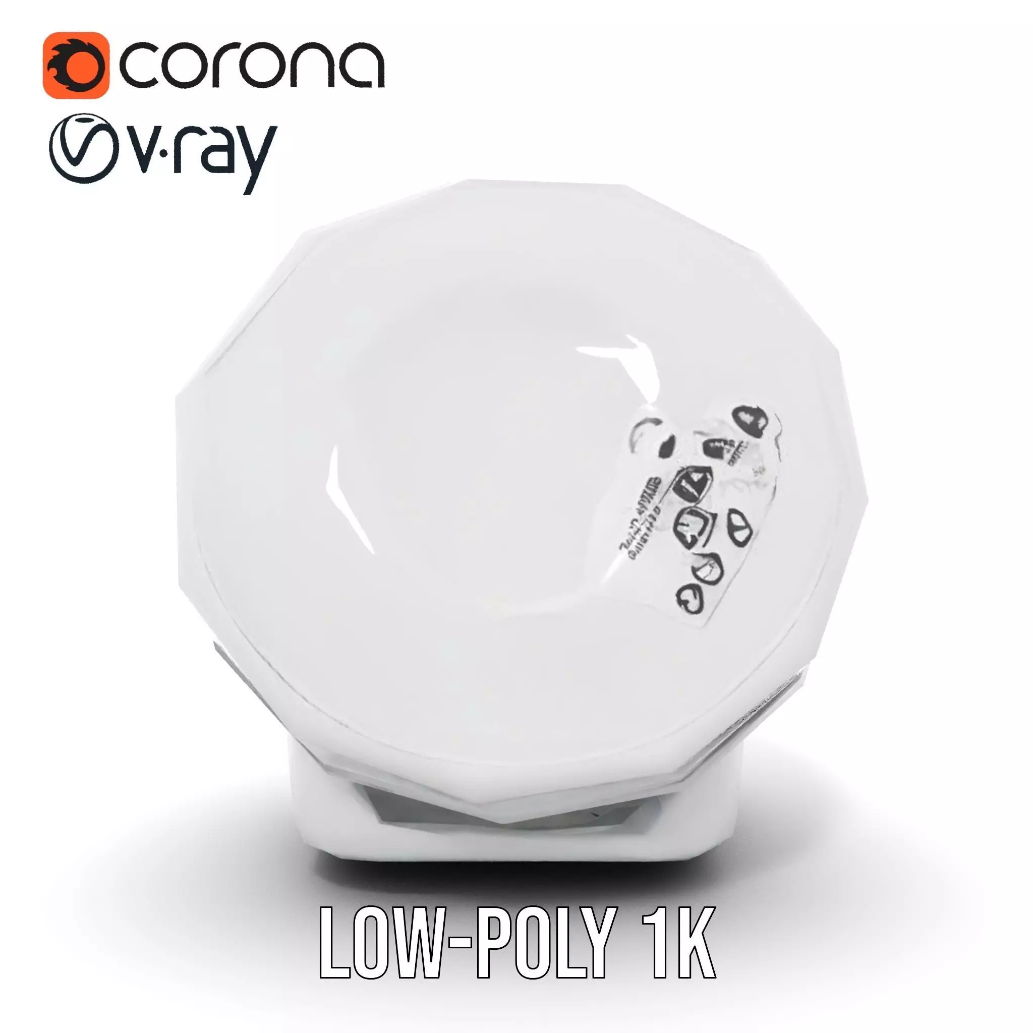 Round Plastic Container with Lid Model Pack Low-poly 3D model_17