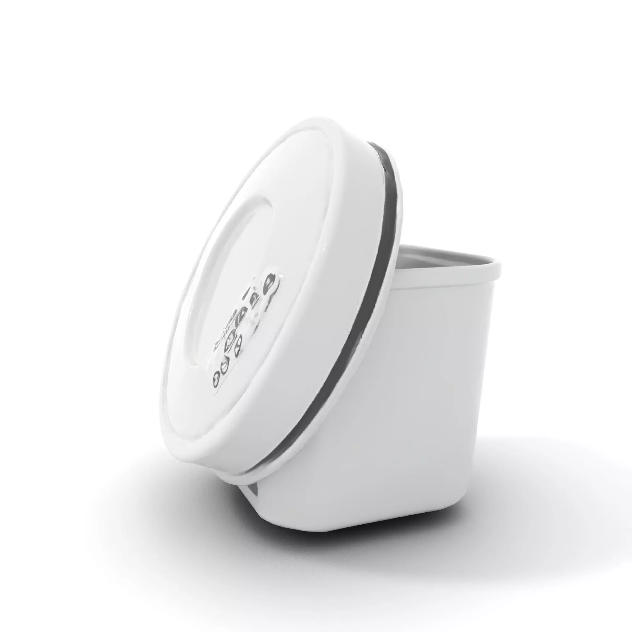 Round Plastic Container with Lid Model Pack Low-poly 3D model_0