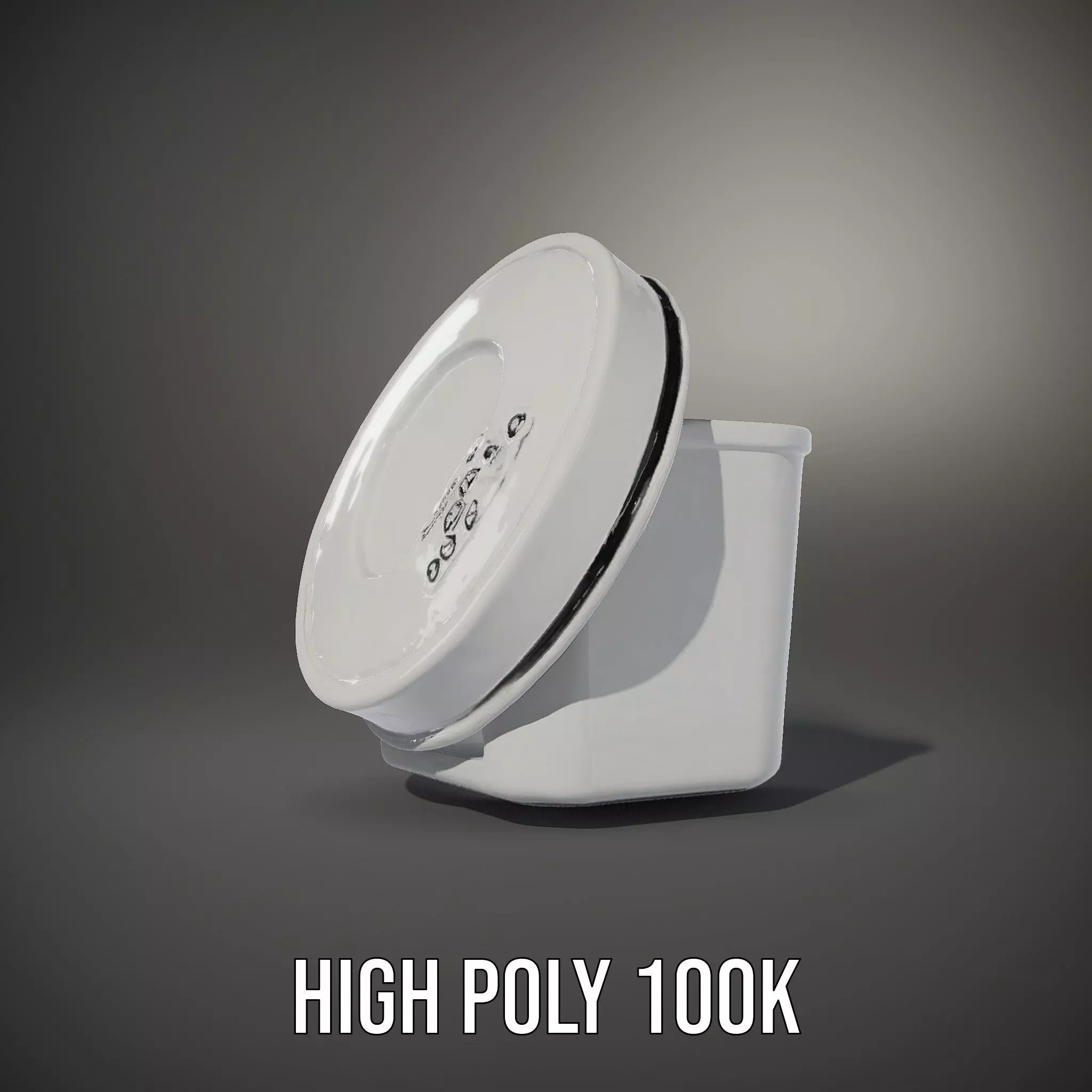 Round Plastic Container with Lid Model Pack Low-poly 3D model_8