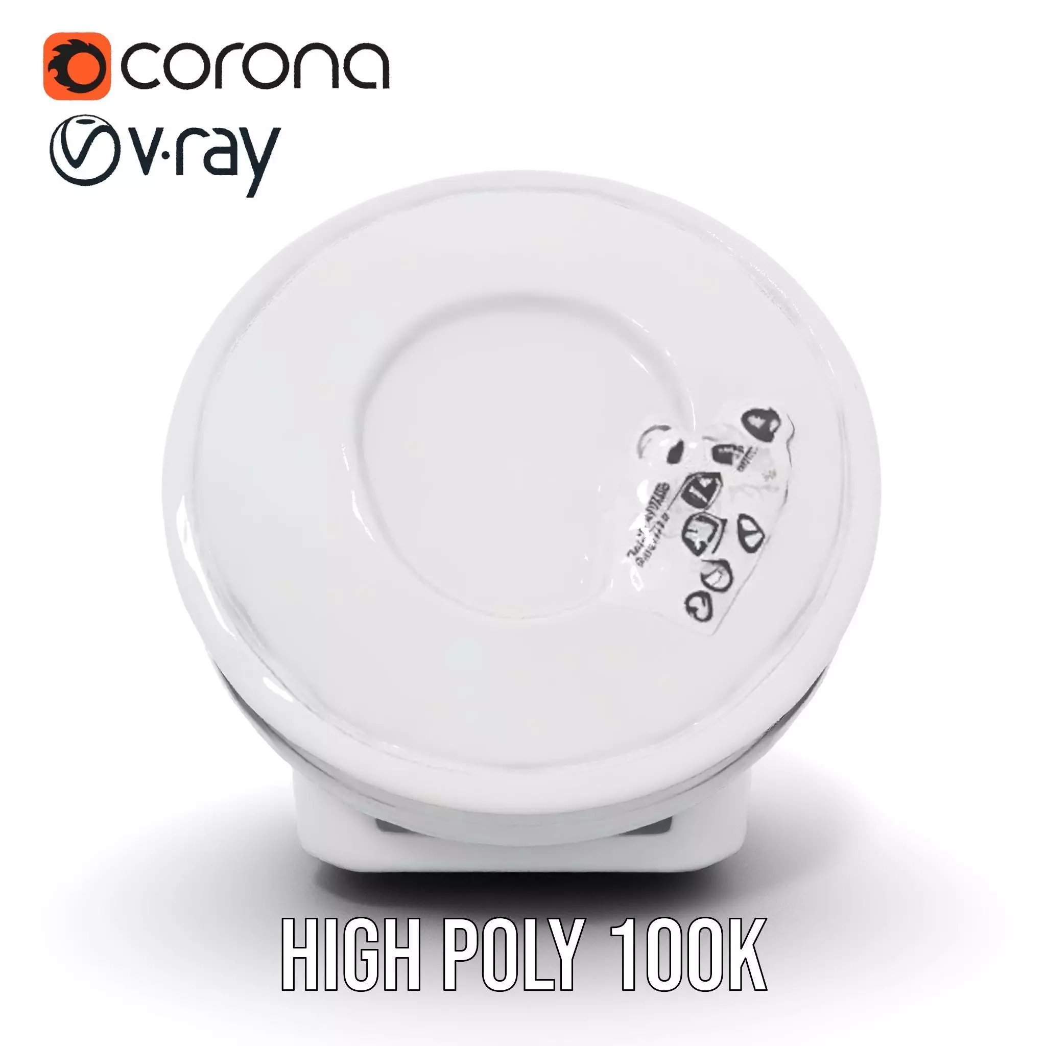 Round Plastic Container with Lid Model Pack Low-poly 3D model_18