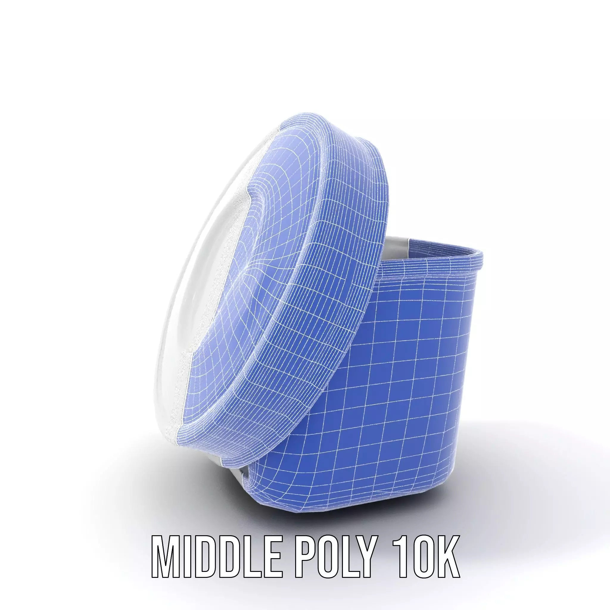 Round Plastic Container with Lid Model Pack Low-poly 3D model_23