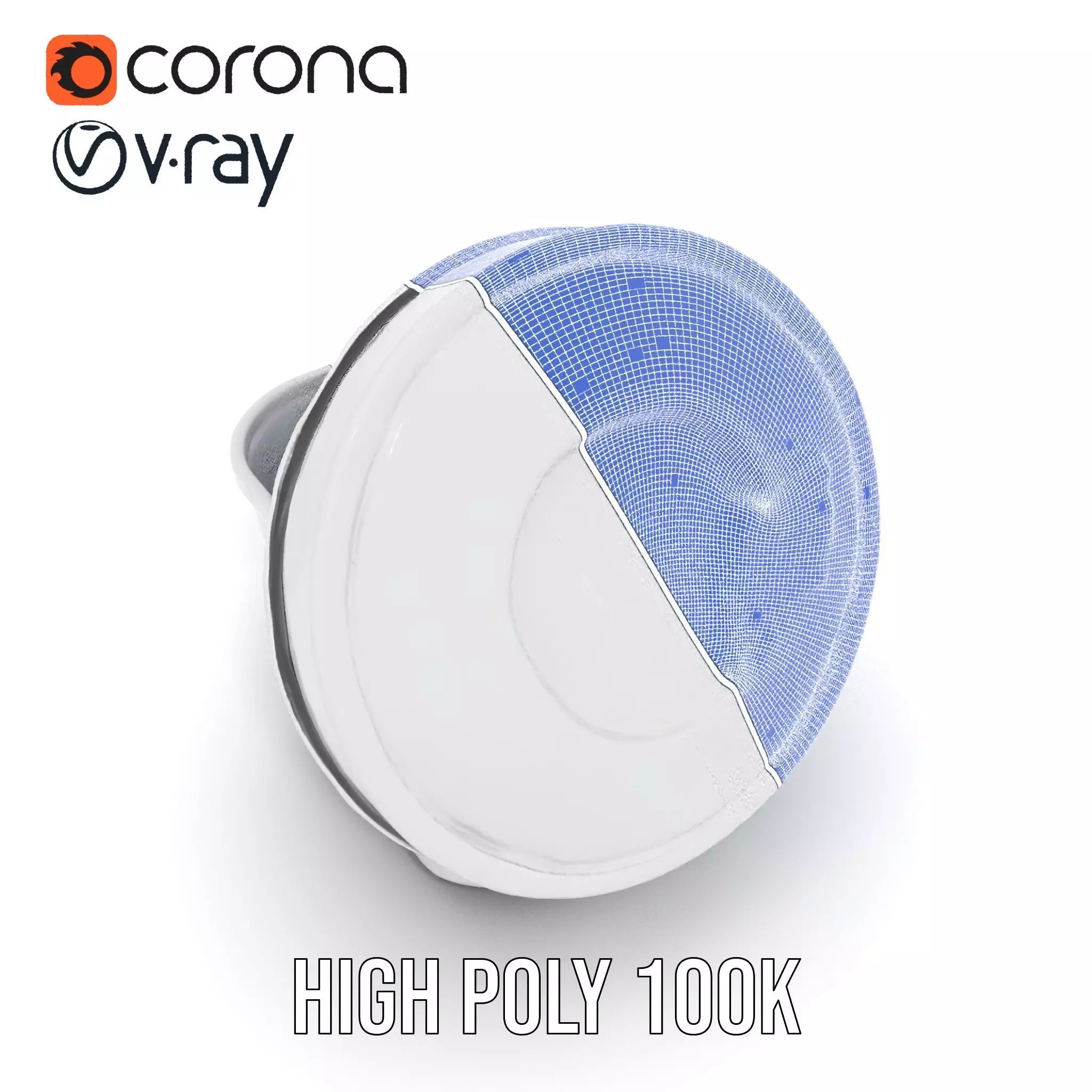 Round Plastic Container with Lid Model Pack Low-poly 3D model_32