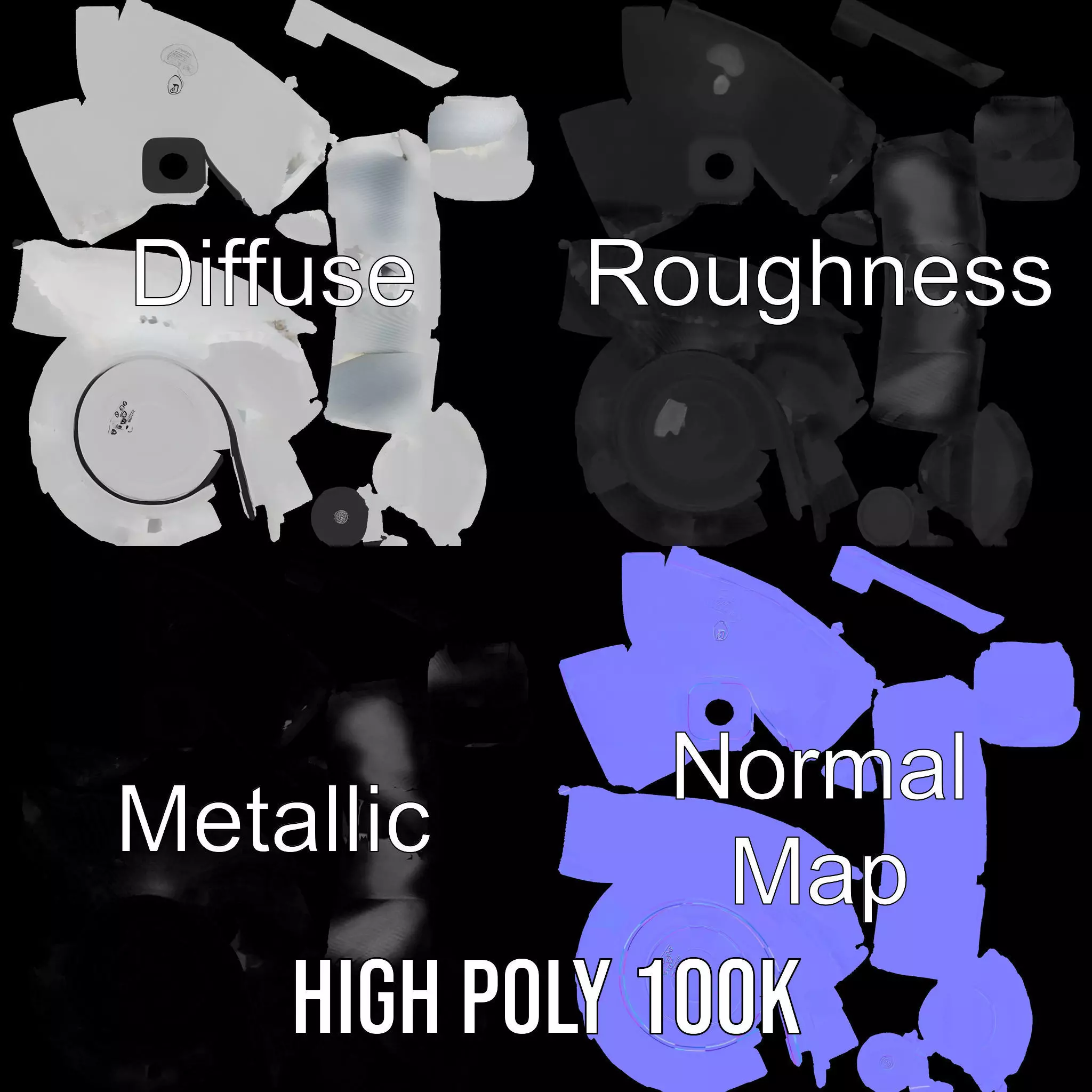 Round Plastic Container with Lid Model Pack Low-poly 3D model_3