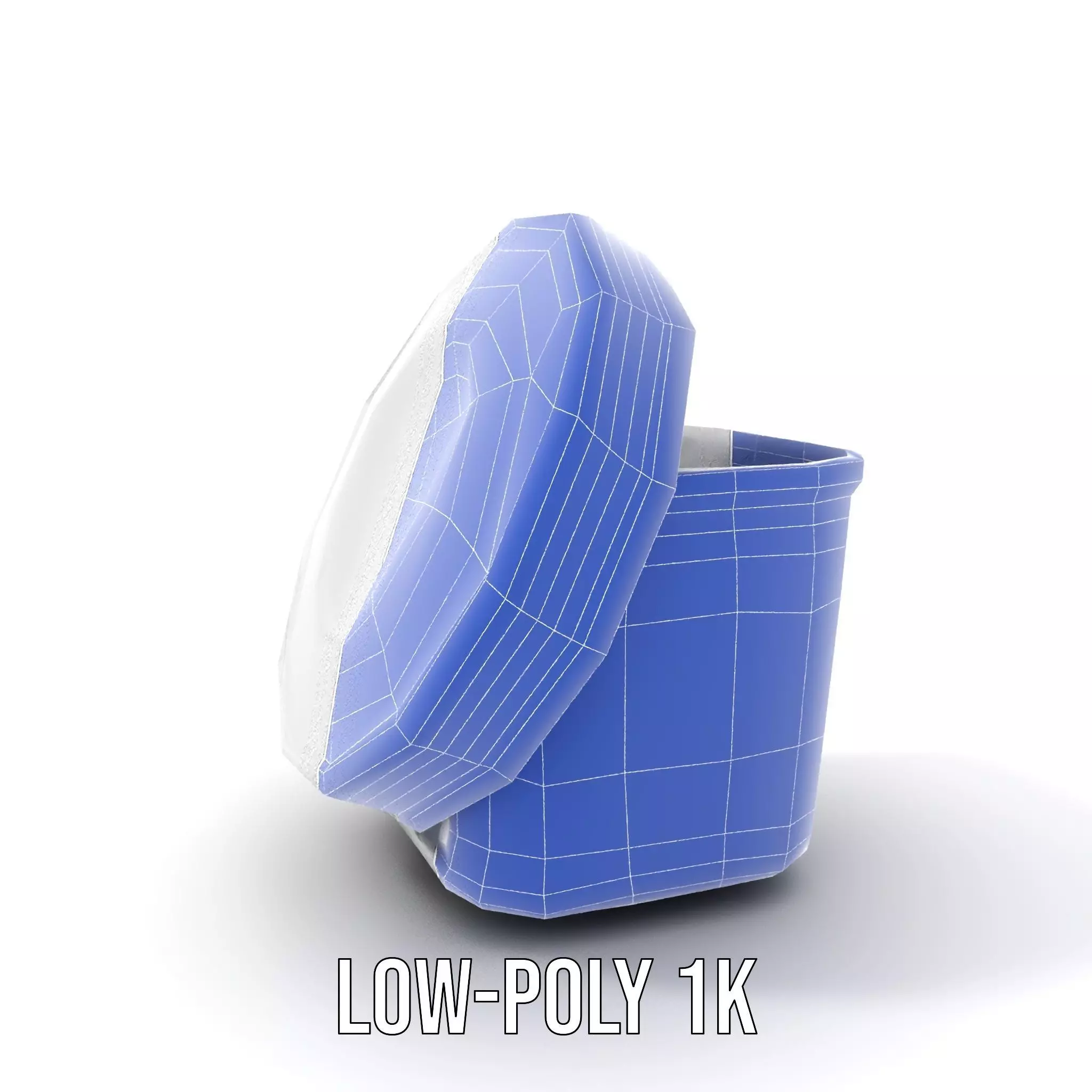 Round Plastic Container with Lid Model Pack Low-poly 3D model_24