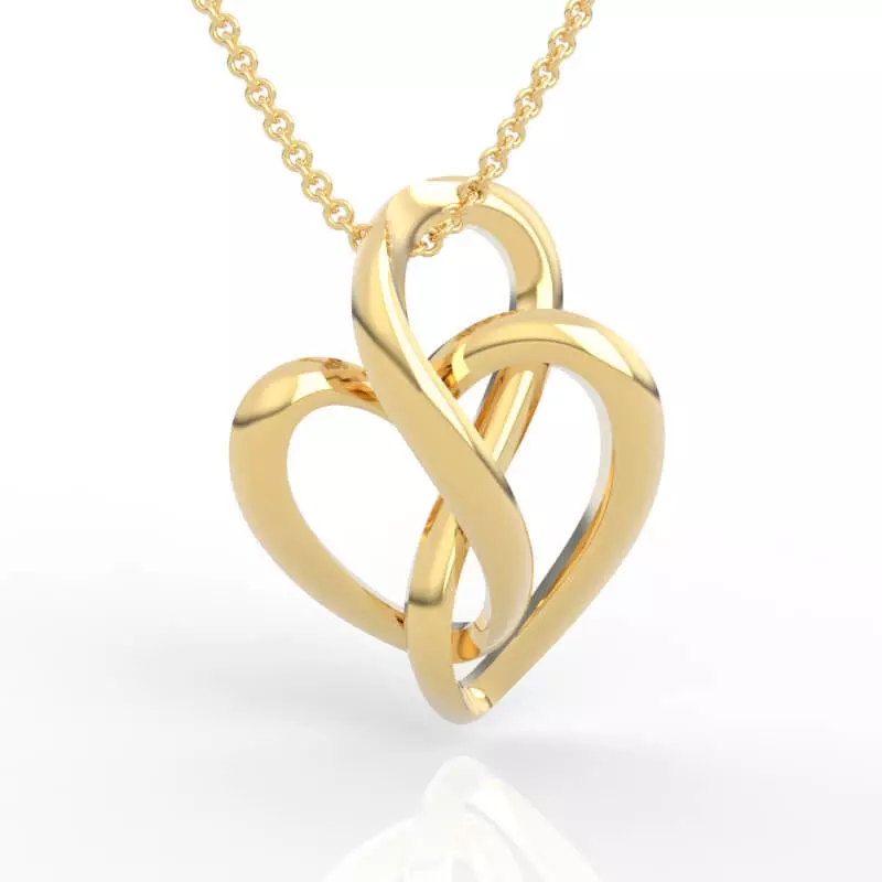 Exquisite Interlocking Hearts Pendant 3D print model