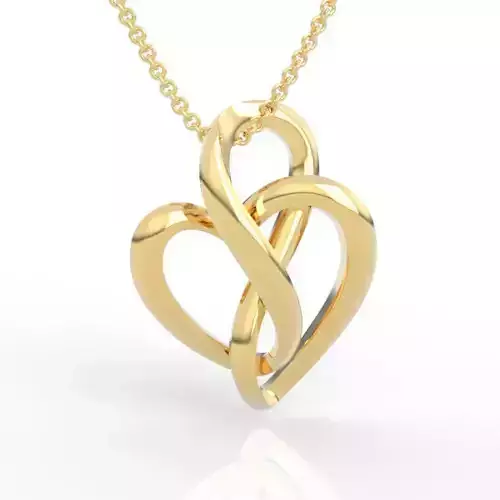 Exquisite Interlocking Hearts Pendant 3D print model