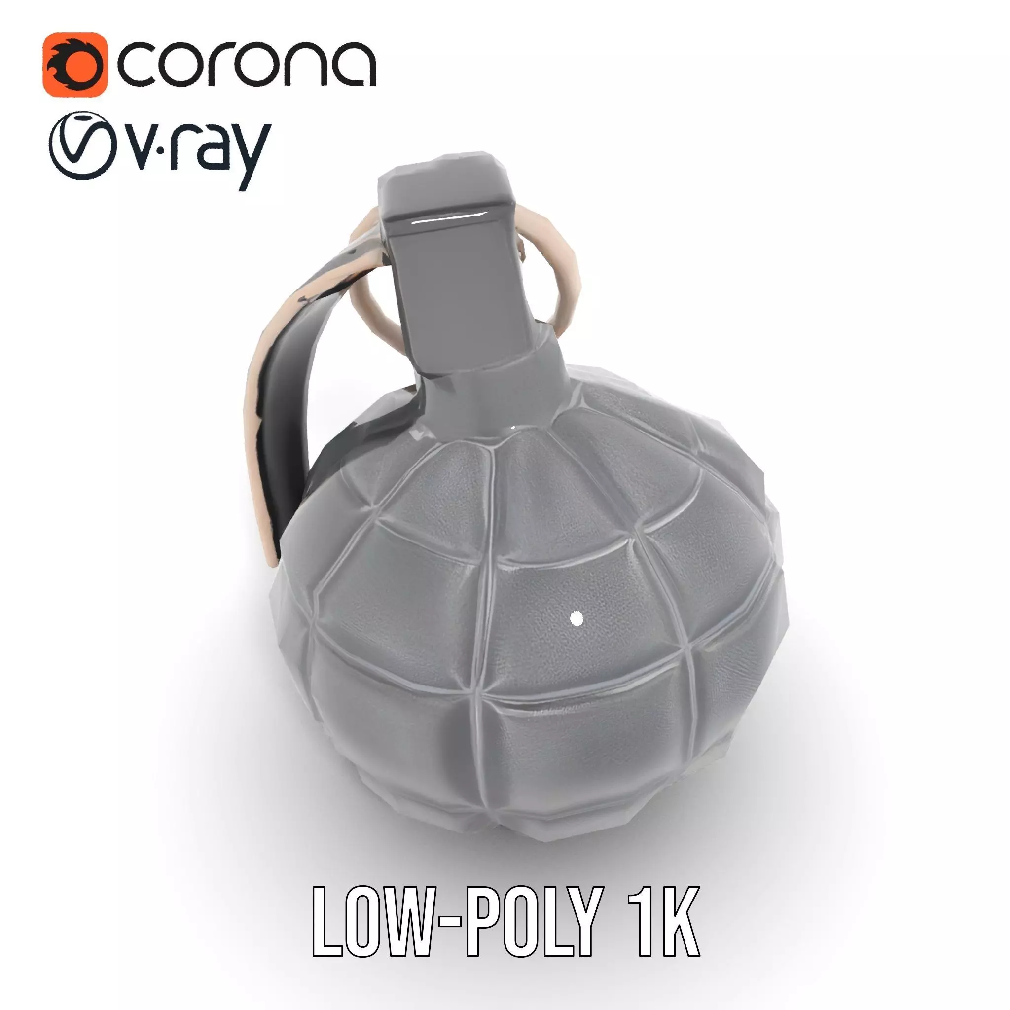 Grenade model pack with detailed texture and design Low-poly 3D model_14