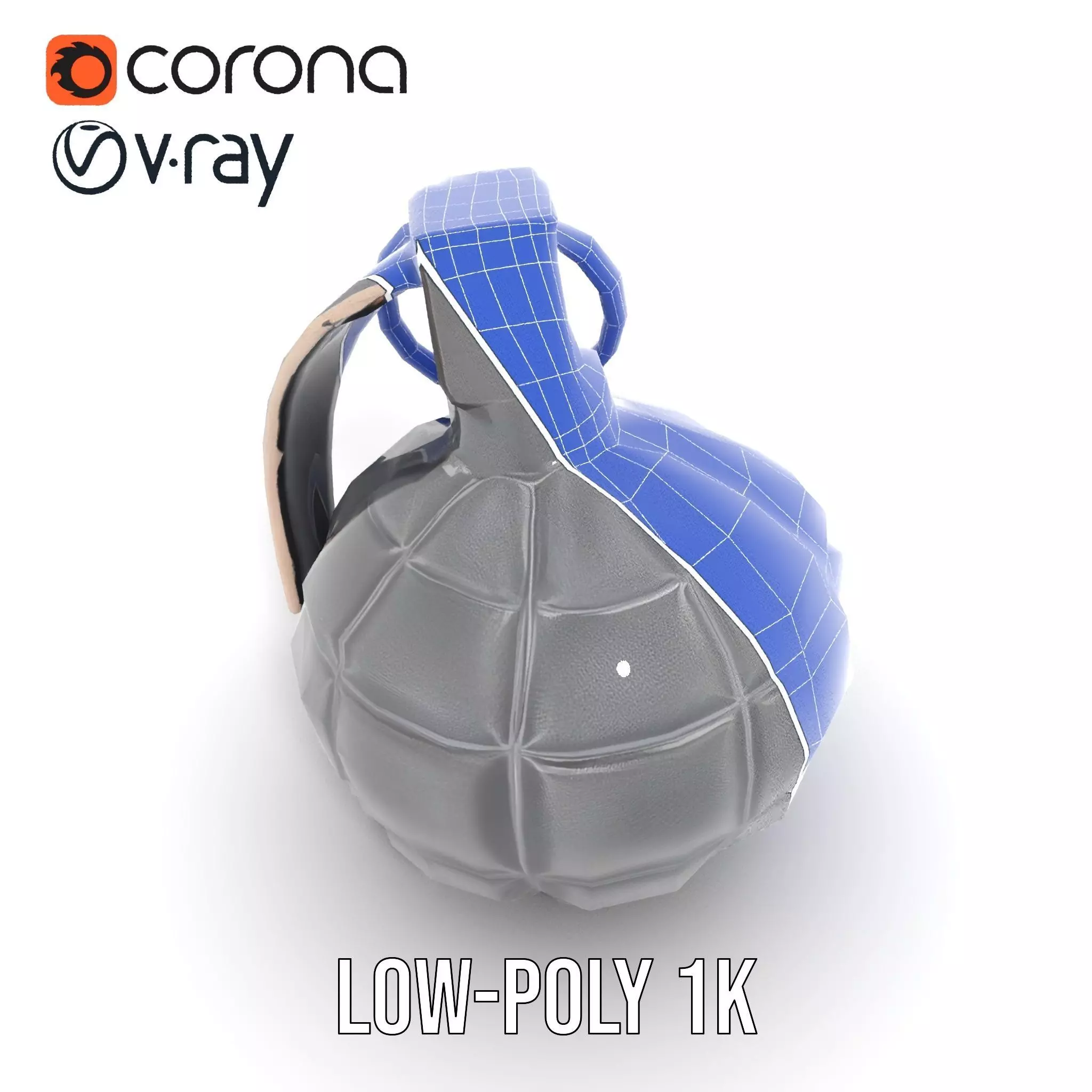 Grenade model pack with detailed texture and design Low-poly 3D model_19