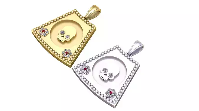 Skull Faces Pendant 3D Printable Model 